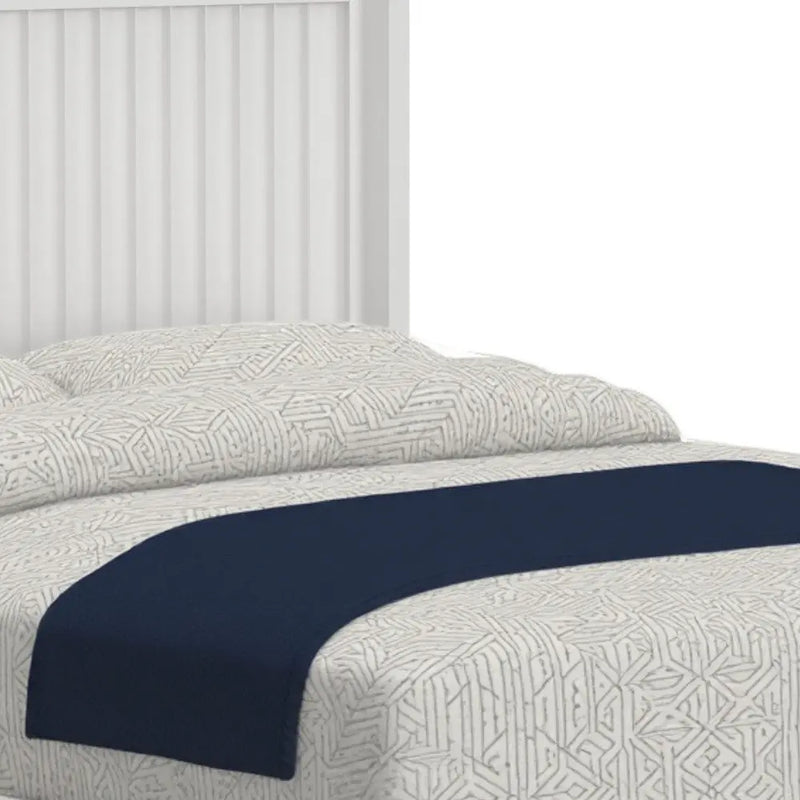 White Ribbed Texture Solid Wood California King Bed Frame Homeroots Bed & Bath