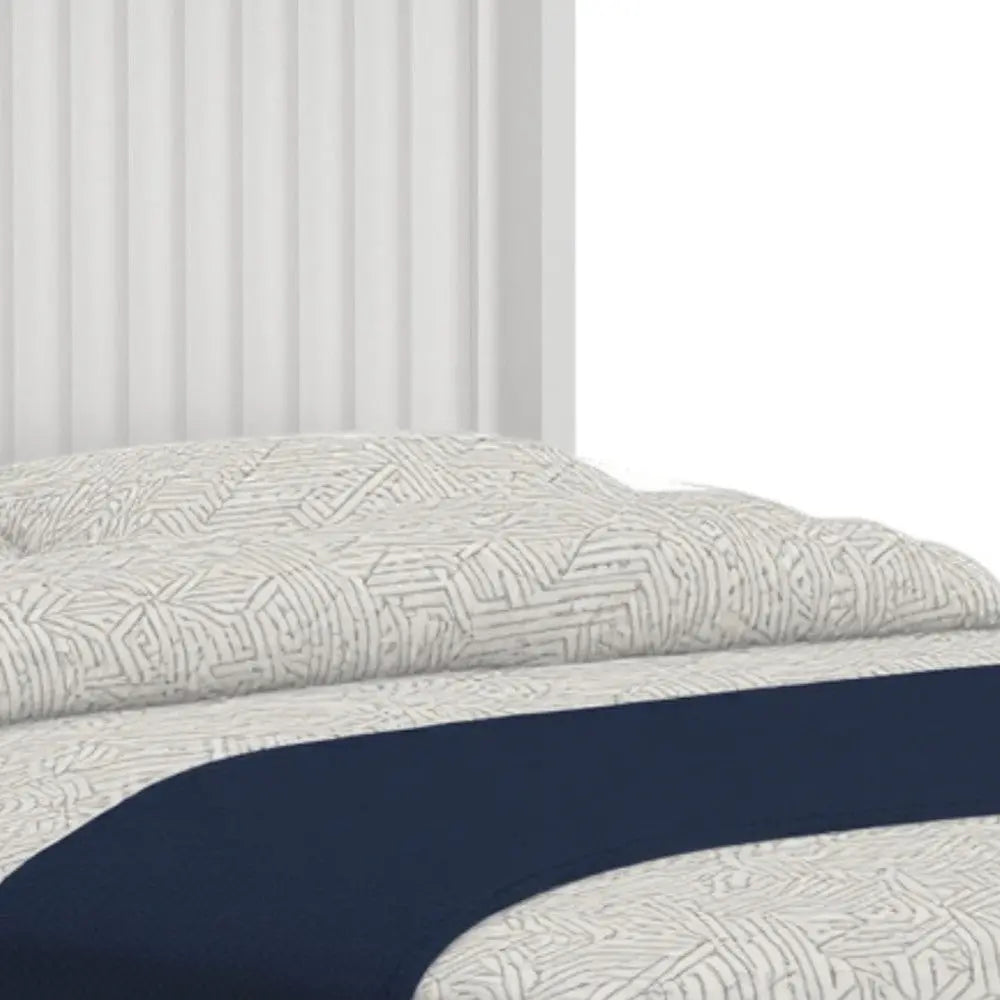 White Ribbed Texture Solid Wood California King Bed Frame Homeroots Bed & Bath