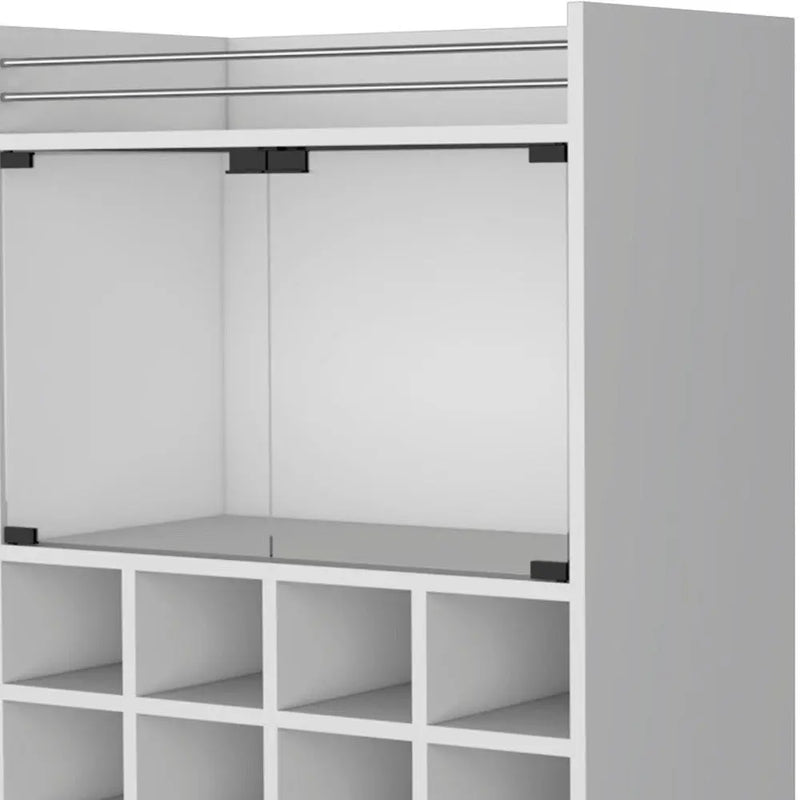 White Rolling Bar Cart With Wine Storage Homeroots Kitchen & Dining