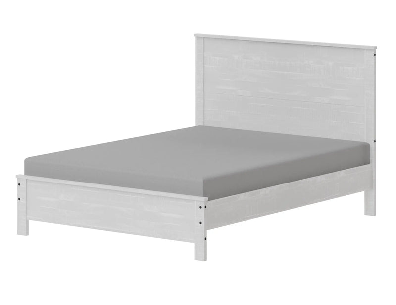 White Shiplap Texture Distressed Solid Wood Queen Bed Frame - GreatEagleInc
