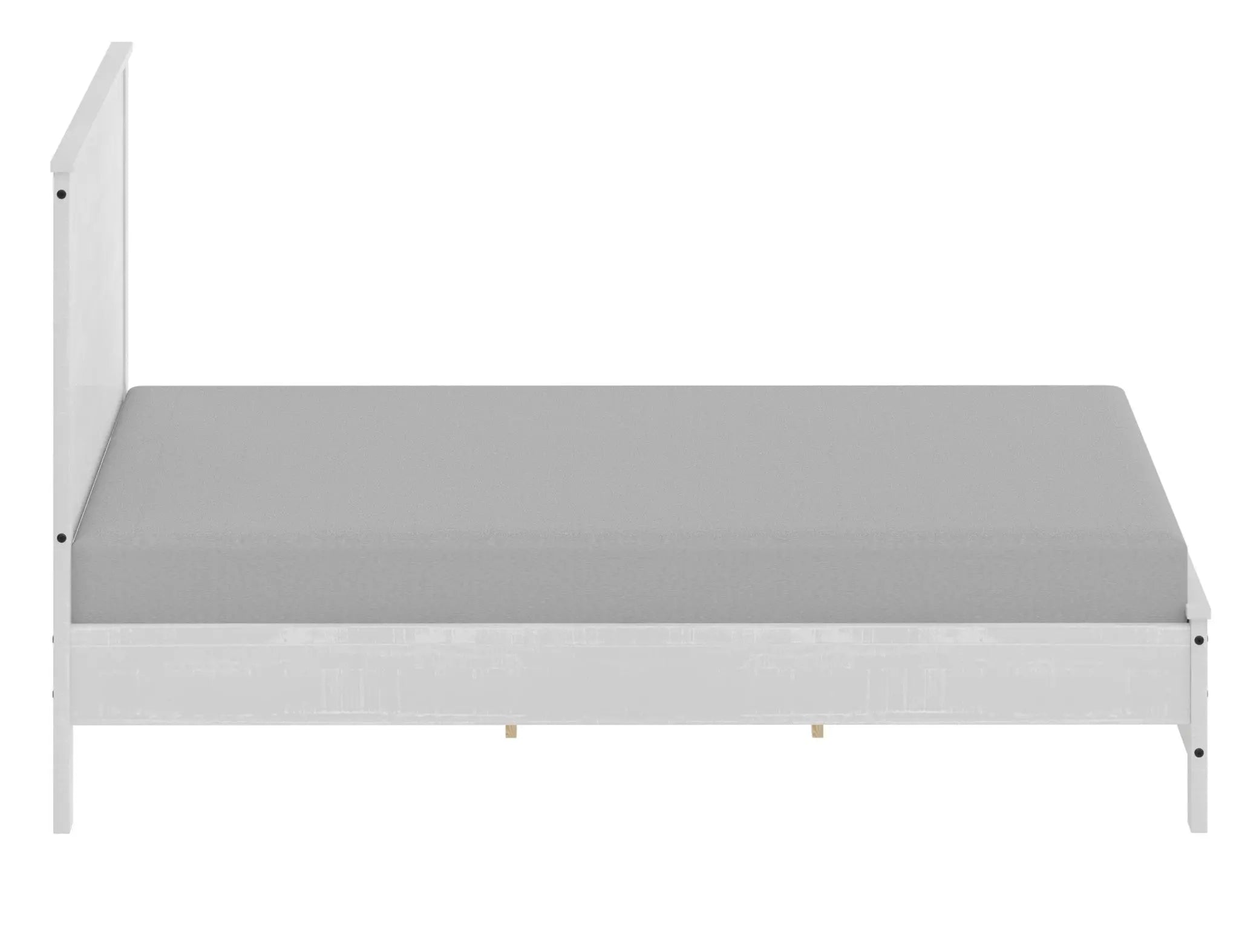 White Shiplap Texture Distressed Solid Wood Queen Bed Frame - GreatEagleInc