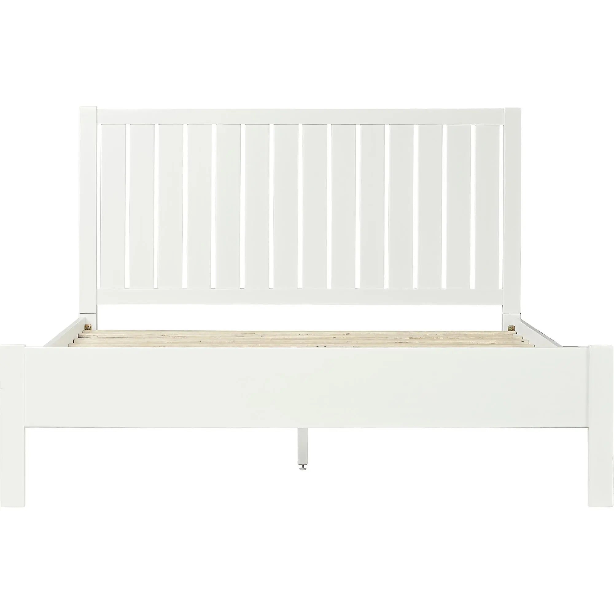 White Shiplap Texture Solid Wood Queen Bed Frame Homeroots Bed & Bath