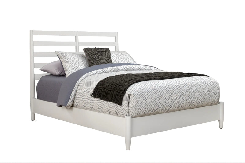 White Slat Back Solid Wood Queen Bed Frame Homeroots Bed & Bath