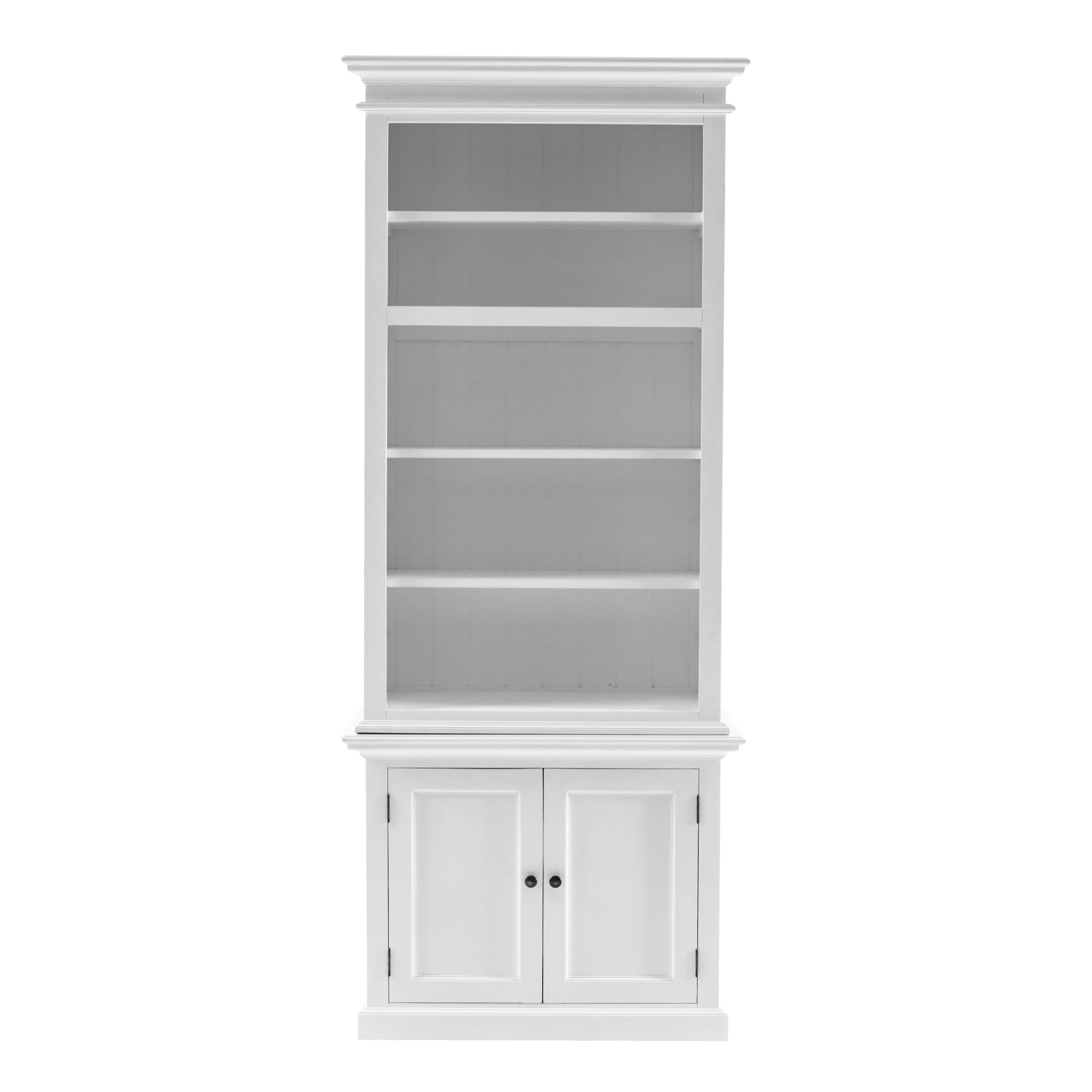 White Solid Wood Adjustable Four Tier Bookcase Homeroots Office