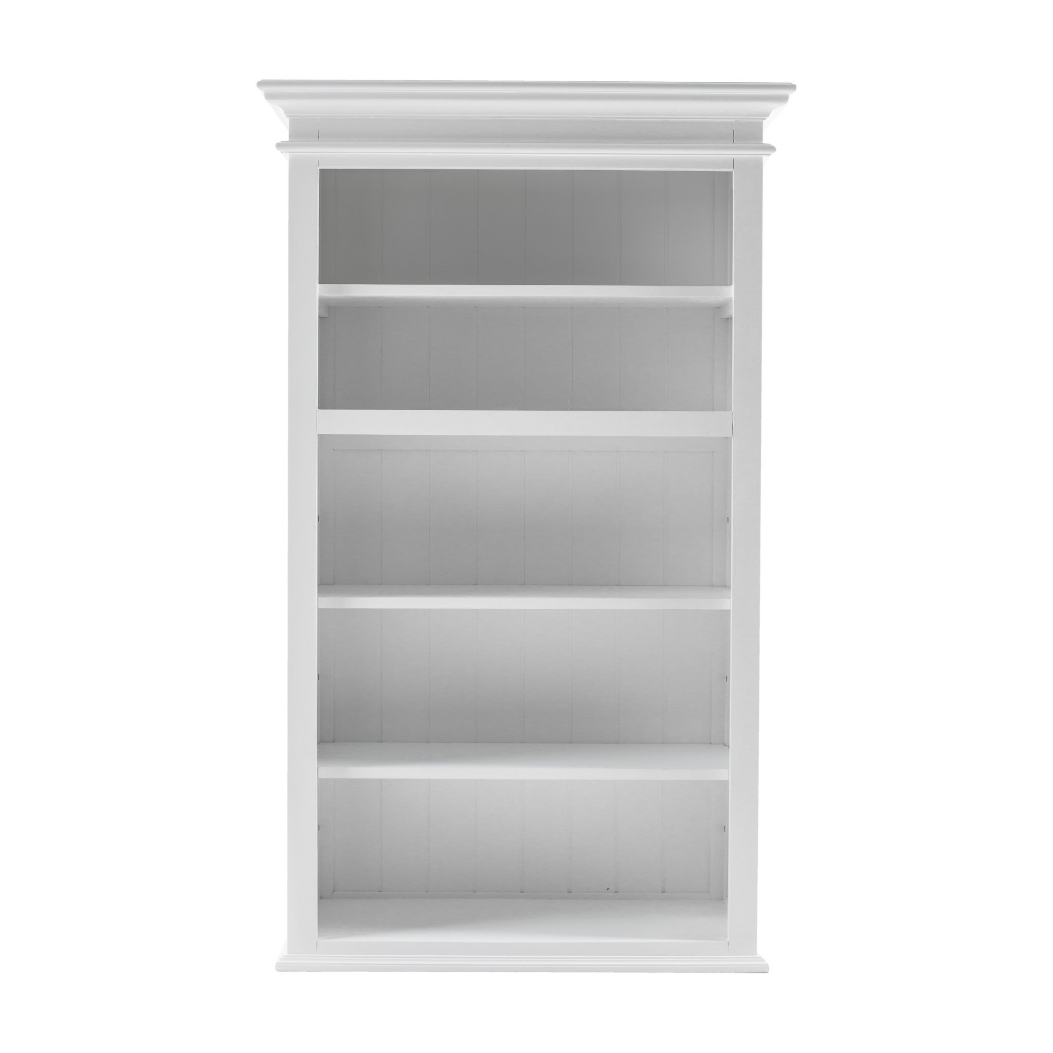 White Solid Wood Adjustable Four Tier Bookcase Homeroots Office