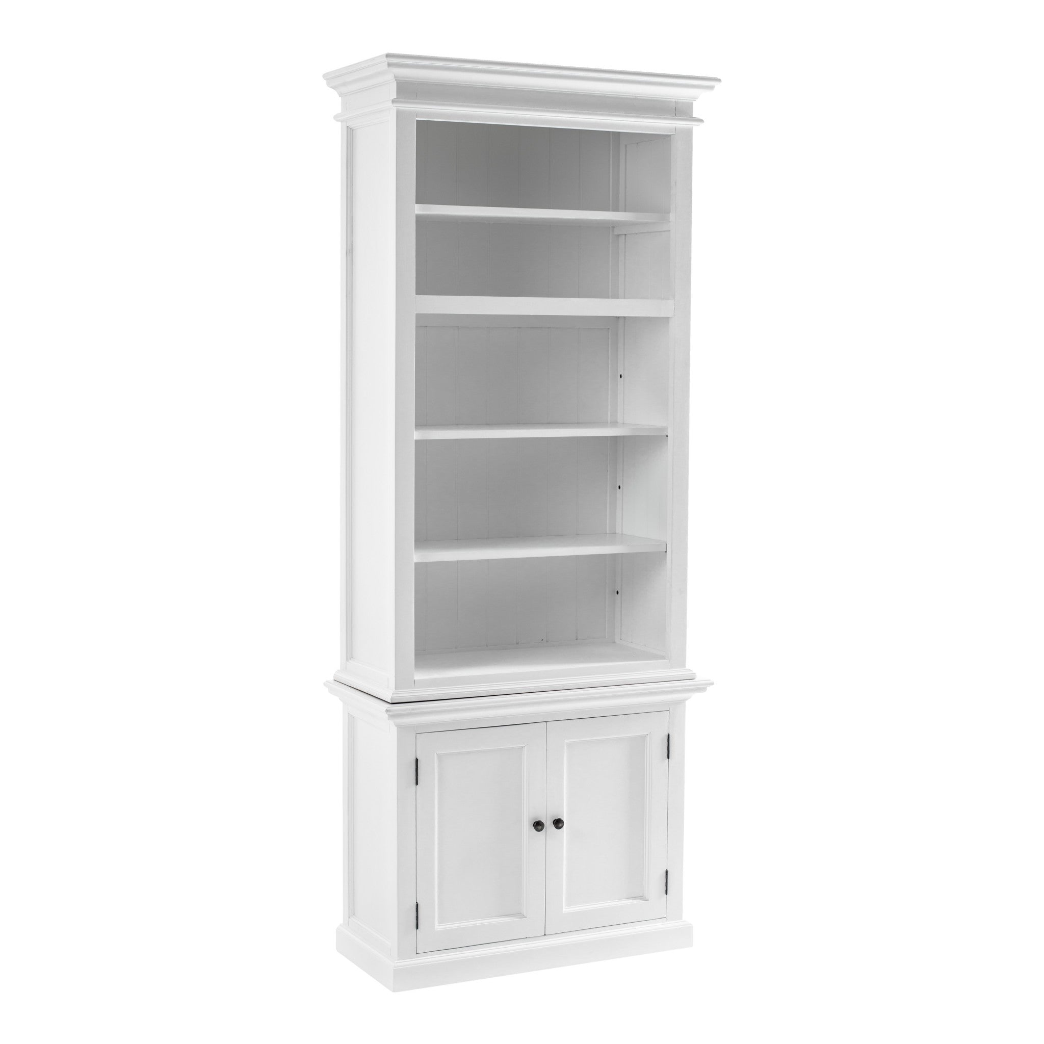 White Solid Wood Adjustable Four Tier Bookcase Homeroots Office