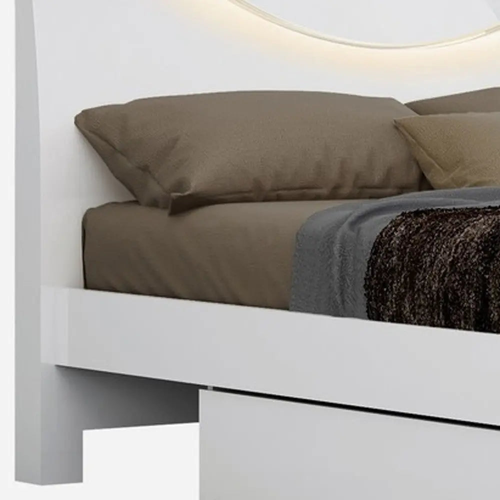 White Solid Wood King Bed Frame Homeroots Bed & Bath