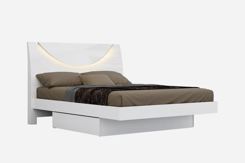 White Solid Wood King Bed Frame Homeroots Bed & Bath