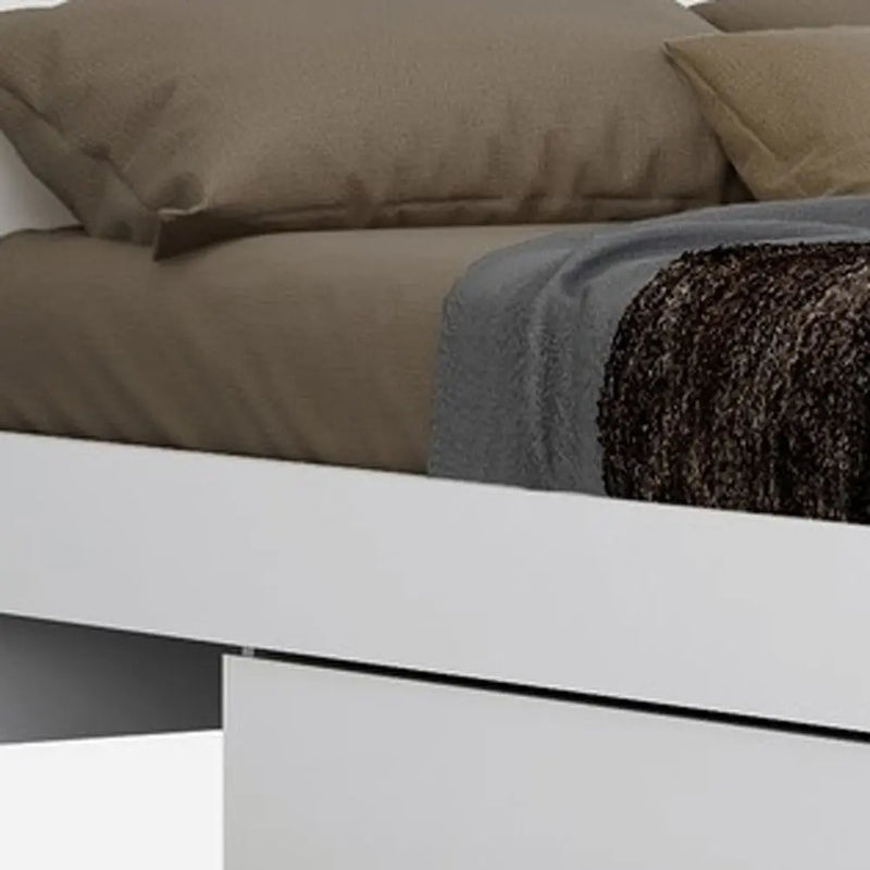 White Solid Wood King Bed Frame Homeroots Bed & Bath