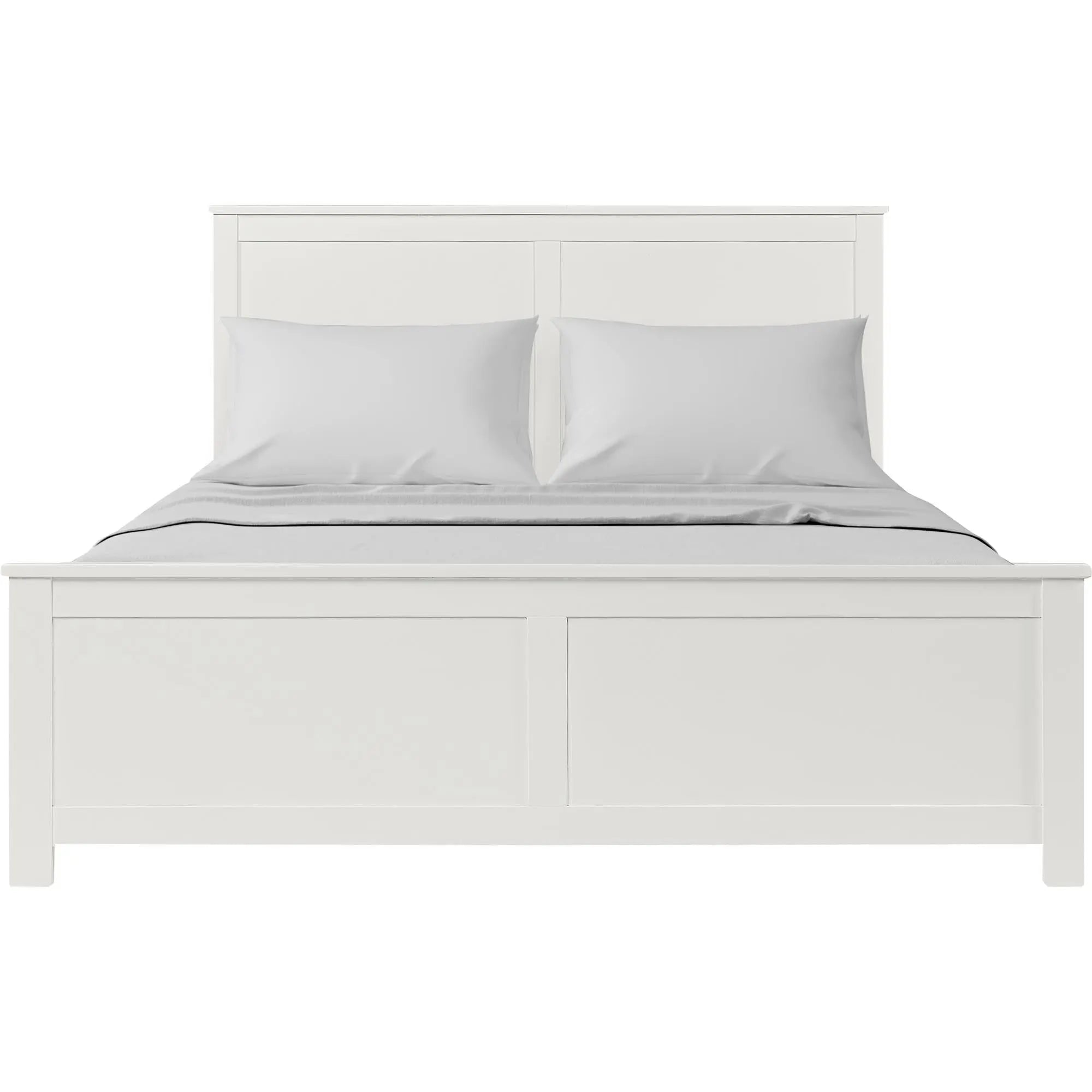White Solid Wood Queen Bed Frame Homeroots Bed & Bath
