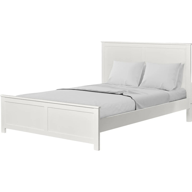 White Solid Wood Queen Bed Frame Homeroots Bed & Bath