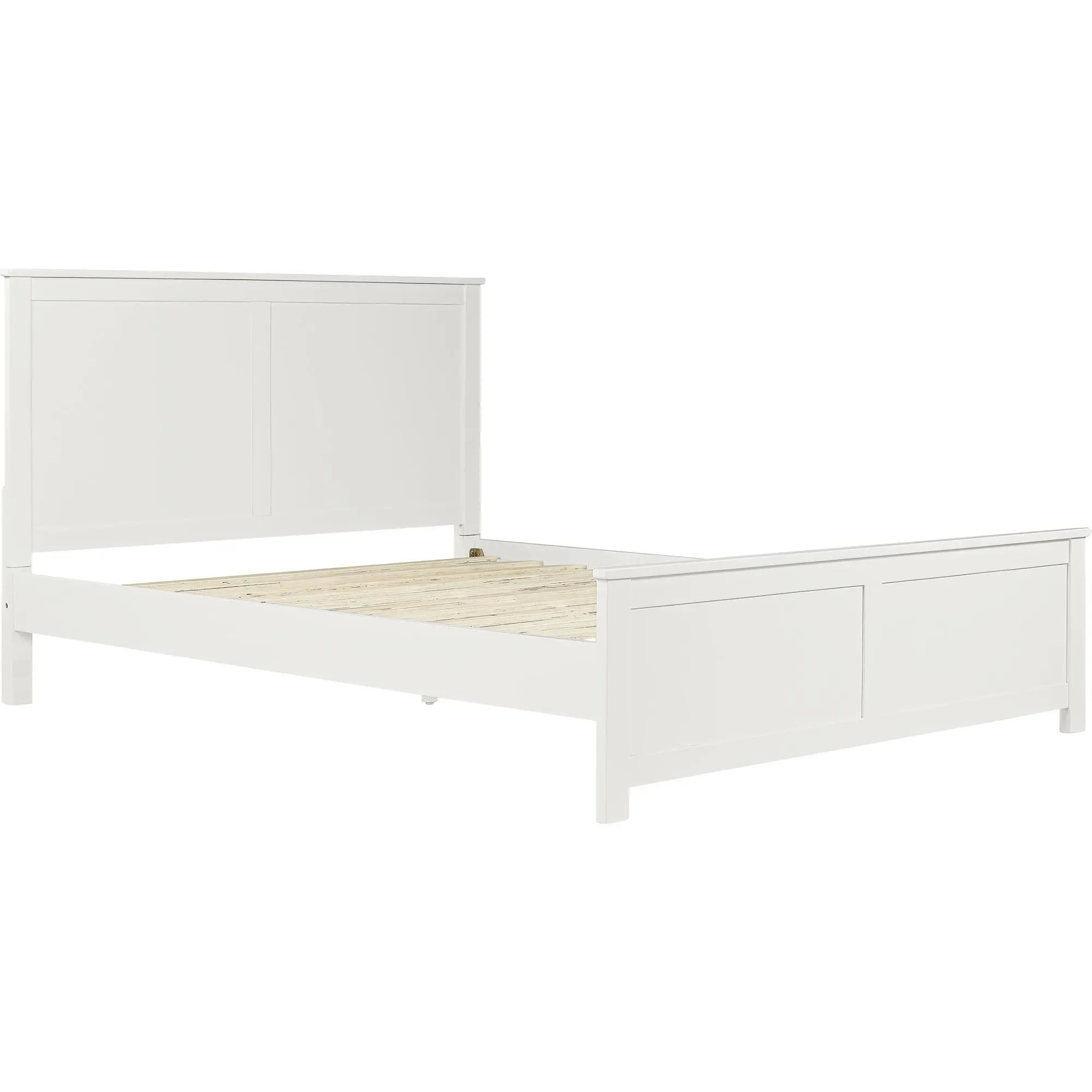 White Solid Wood Queen Bed Frame Homeroots Bed & Bath