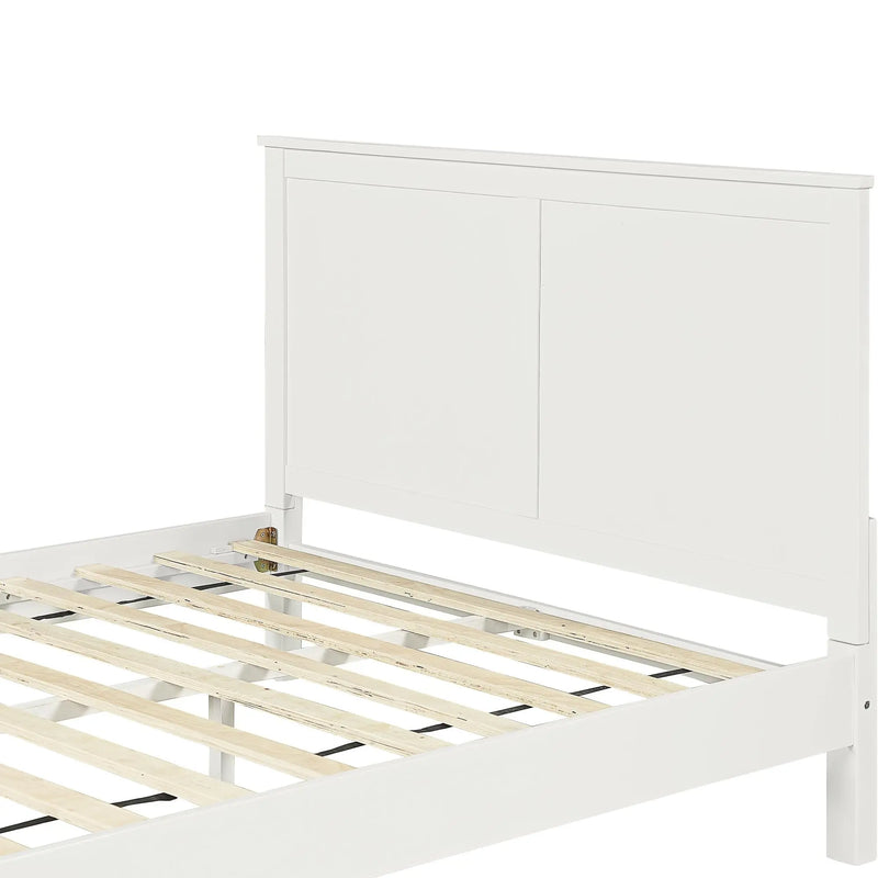 White Solid Wood Queen Bed Frame Homeroots Bed & Bath