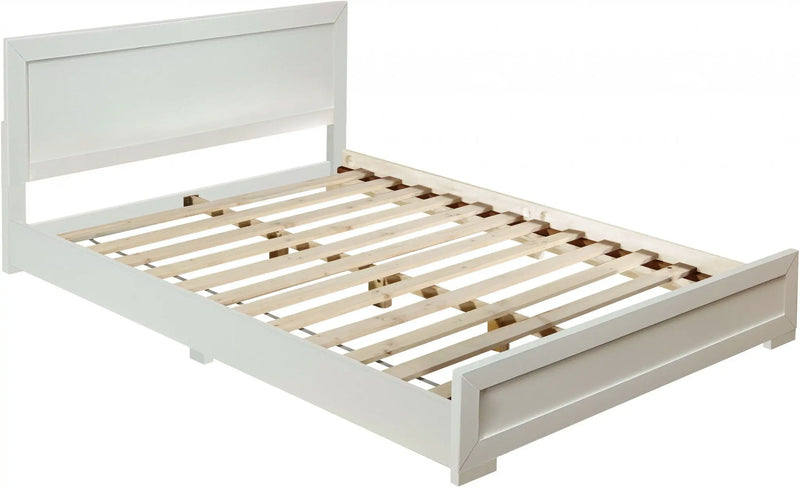 White Solid and Manufactured Wood King Bed Frame Homeroots Bed & Bath