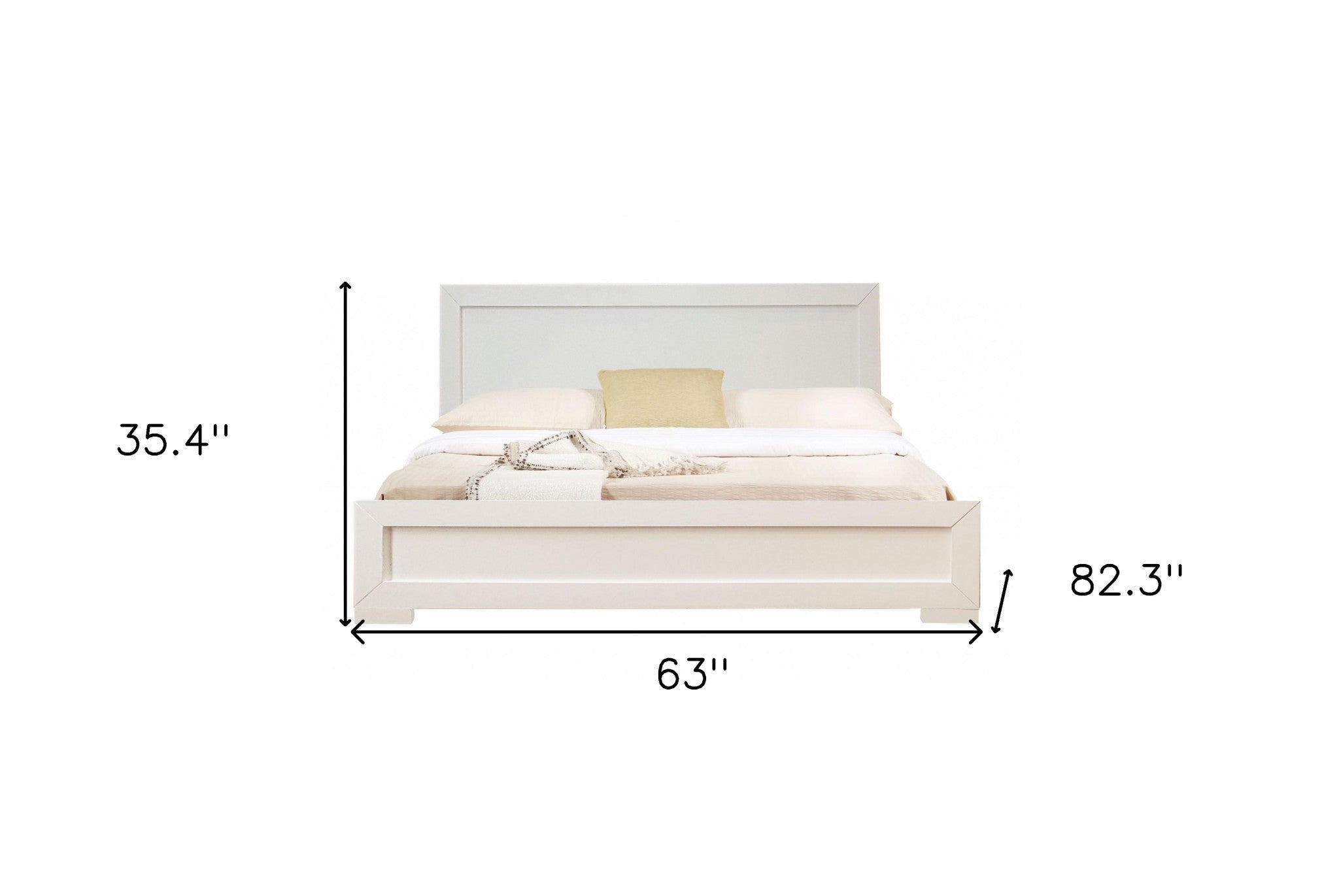 White Solid and Manufactured Wood Queen Bed Frame Homeroots Bed & Bath