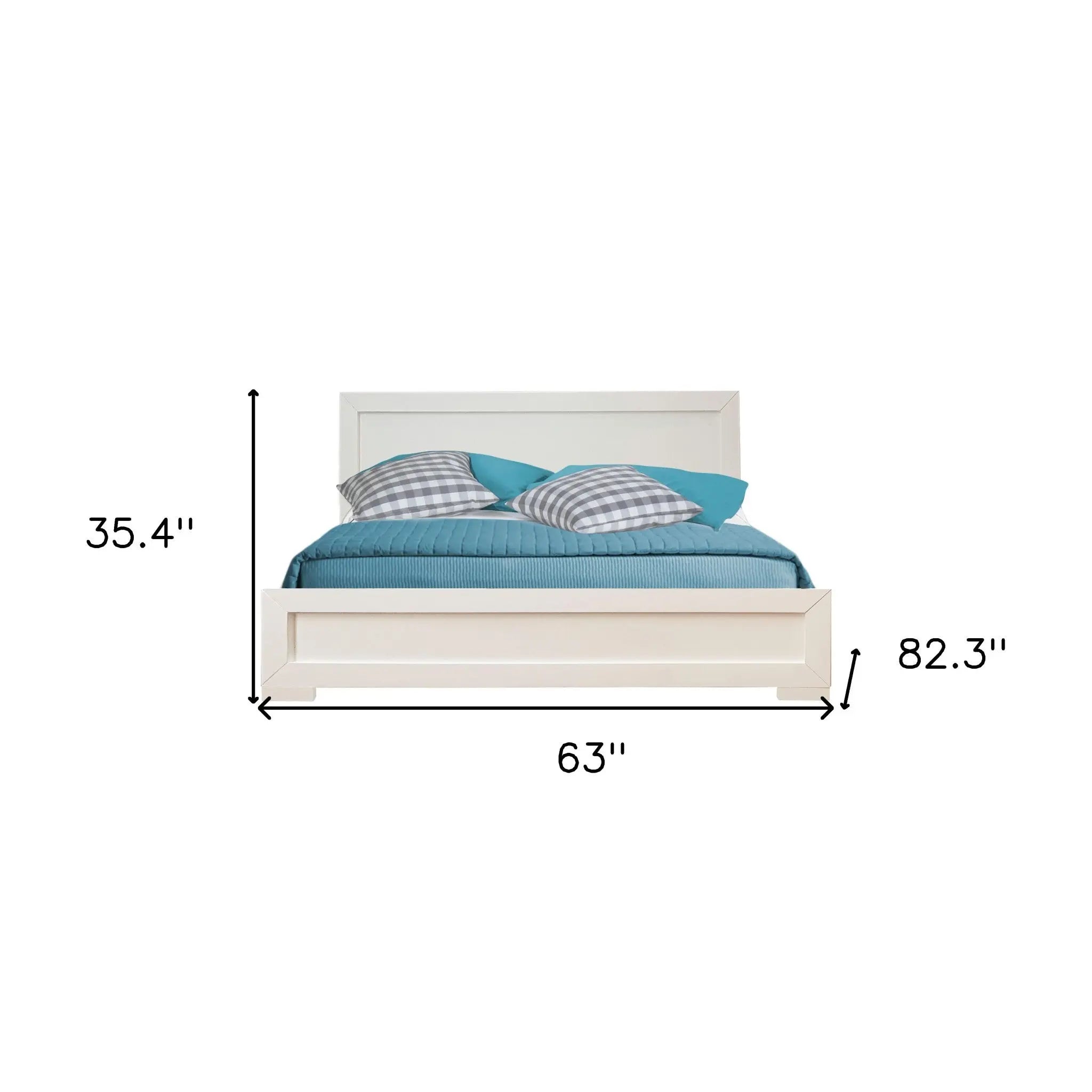 White Solid and Manufactured Wood Queen Bed Frame Homeroots Bed & Bath