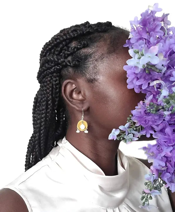 White Stone Earrings Sysaic Knotz