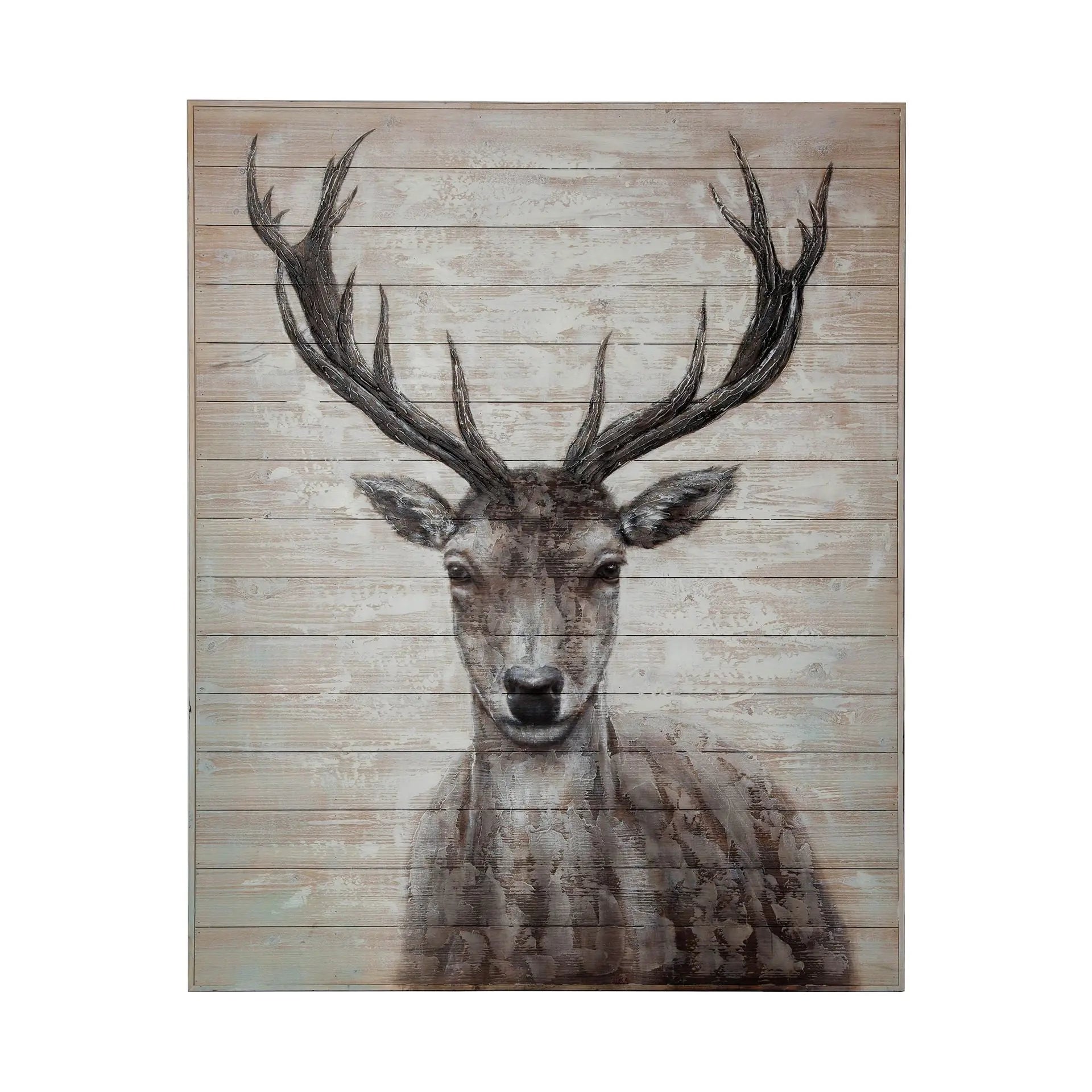 White Tail II 48x60 Deer Original Hand Painted on Wood Oil Painting Unframed Wall Art Homeroots Home Decor