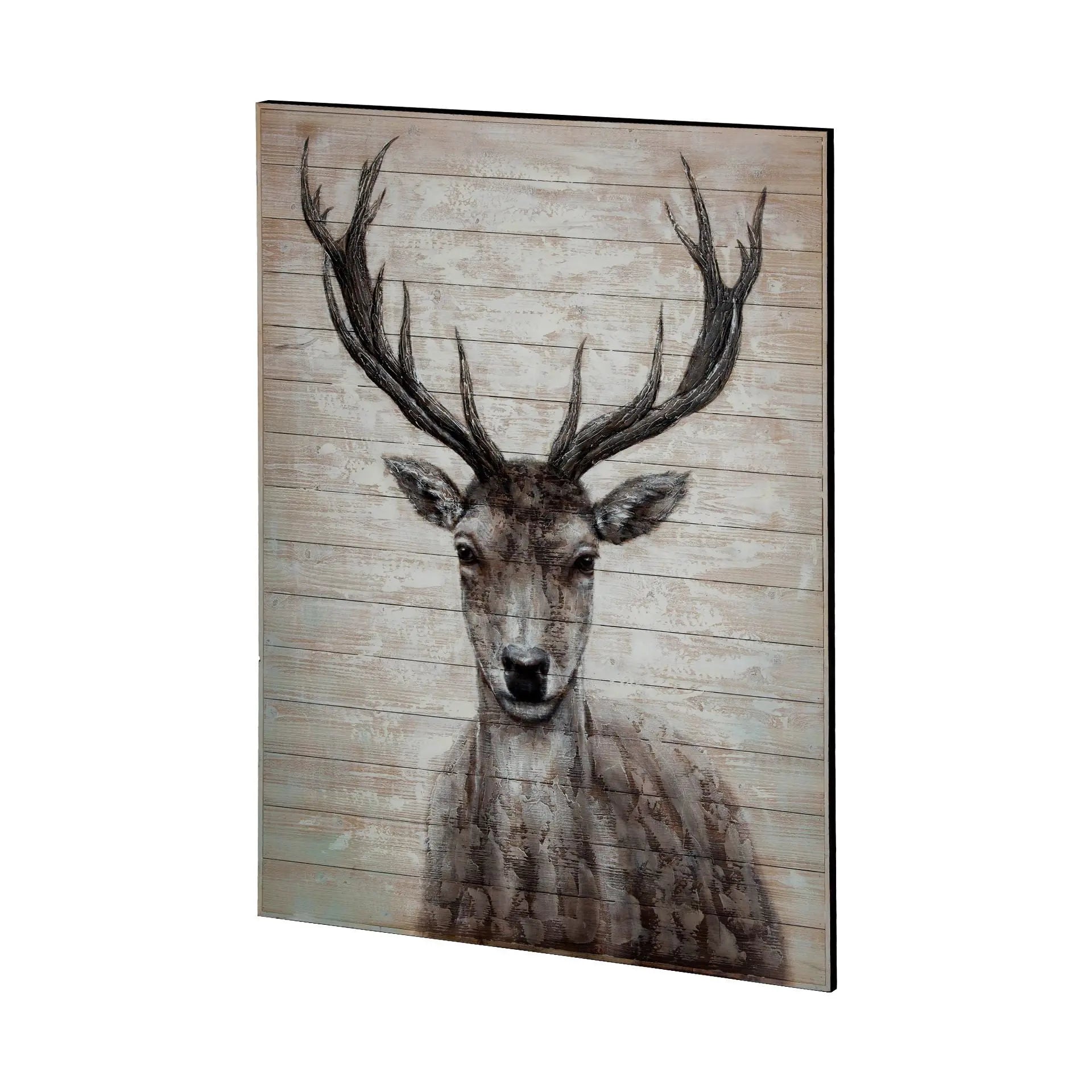 White Tail II 48x60 Deer Original Hand Painted on Wood Oil Painting Unframed Wall Art Homeroots Home Decor