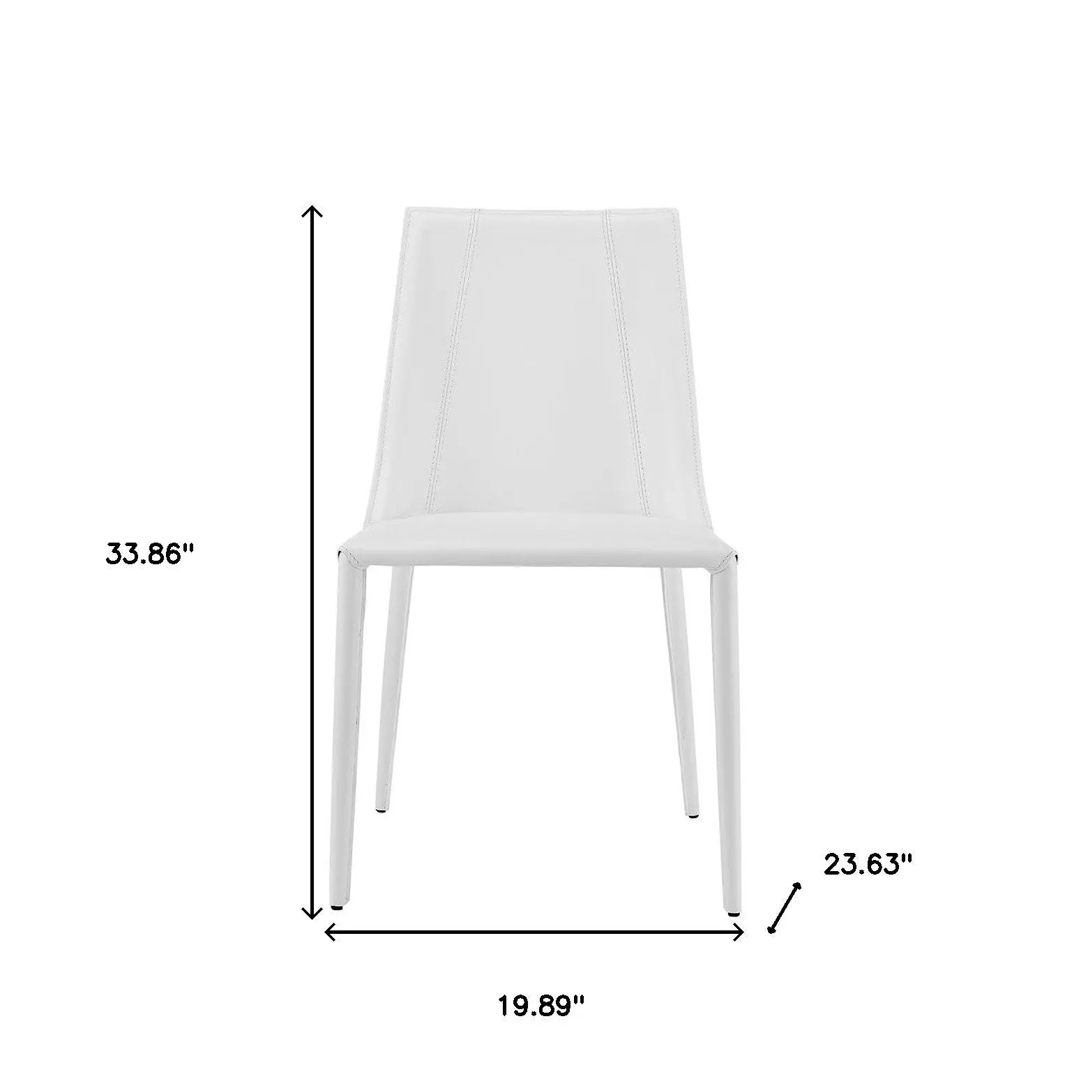 White Upholstered Leather Dining Side Chair Homeroots Kitchen & Dining