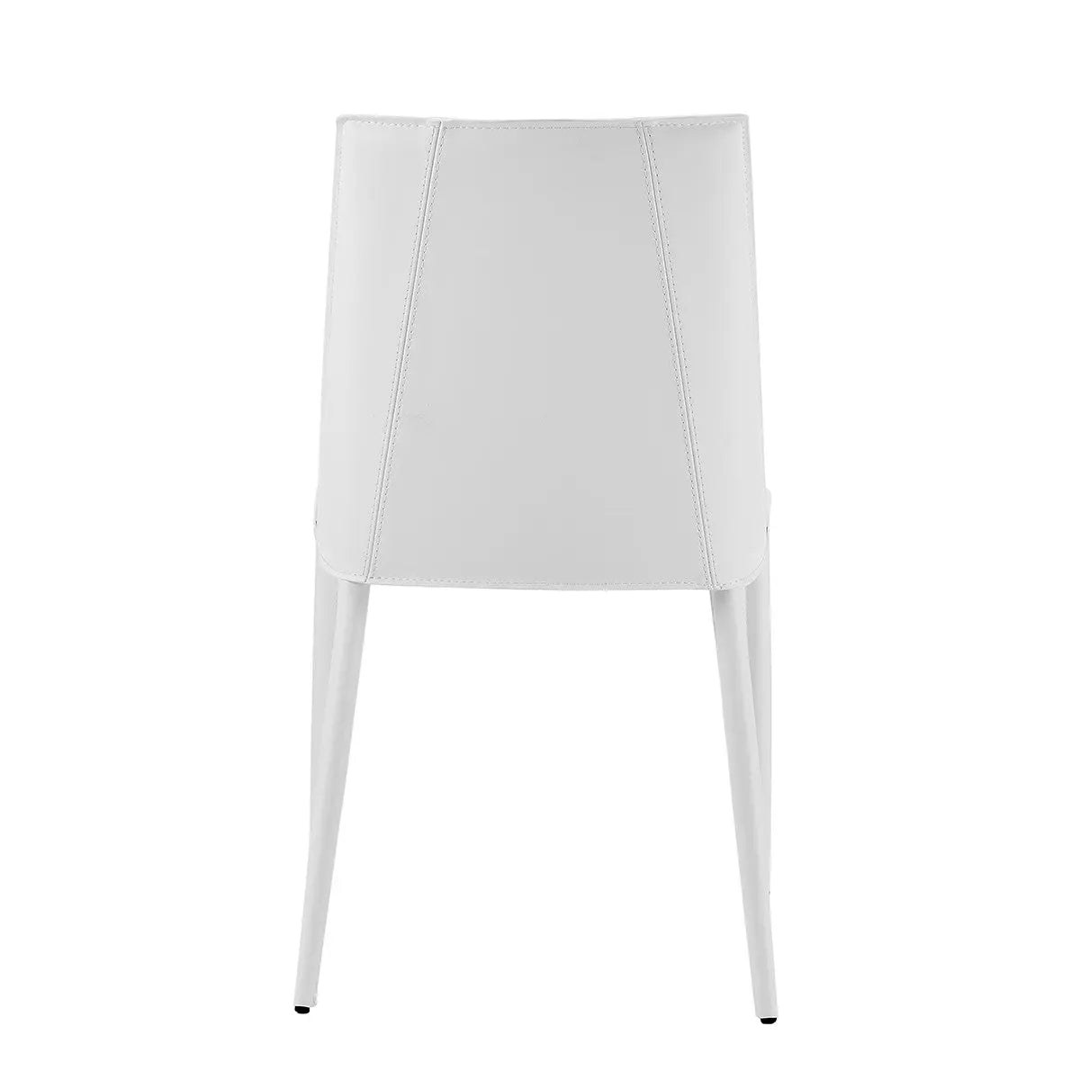 White Upholstered Leather Dining Side Chair Homeroots Kitchen & Dining