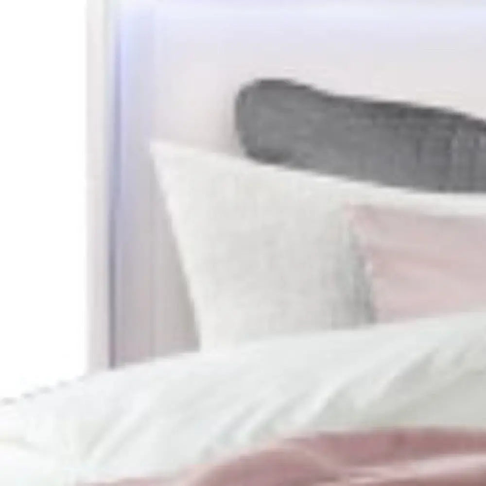 White Wood Lighted Full Bed Frame Homeroots Bed & Bath