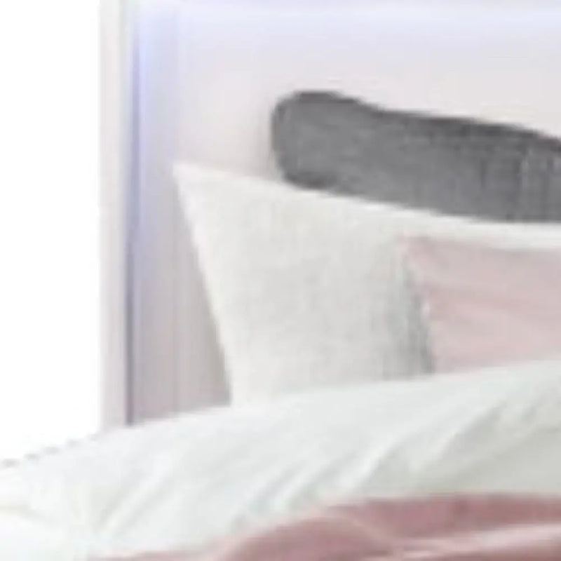 White Wood Lighted Full Bed Frame Homeroots Bed & Bath