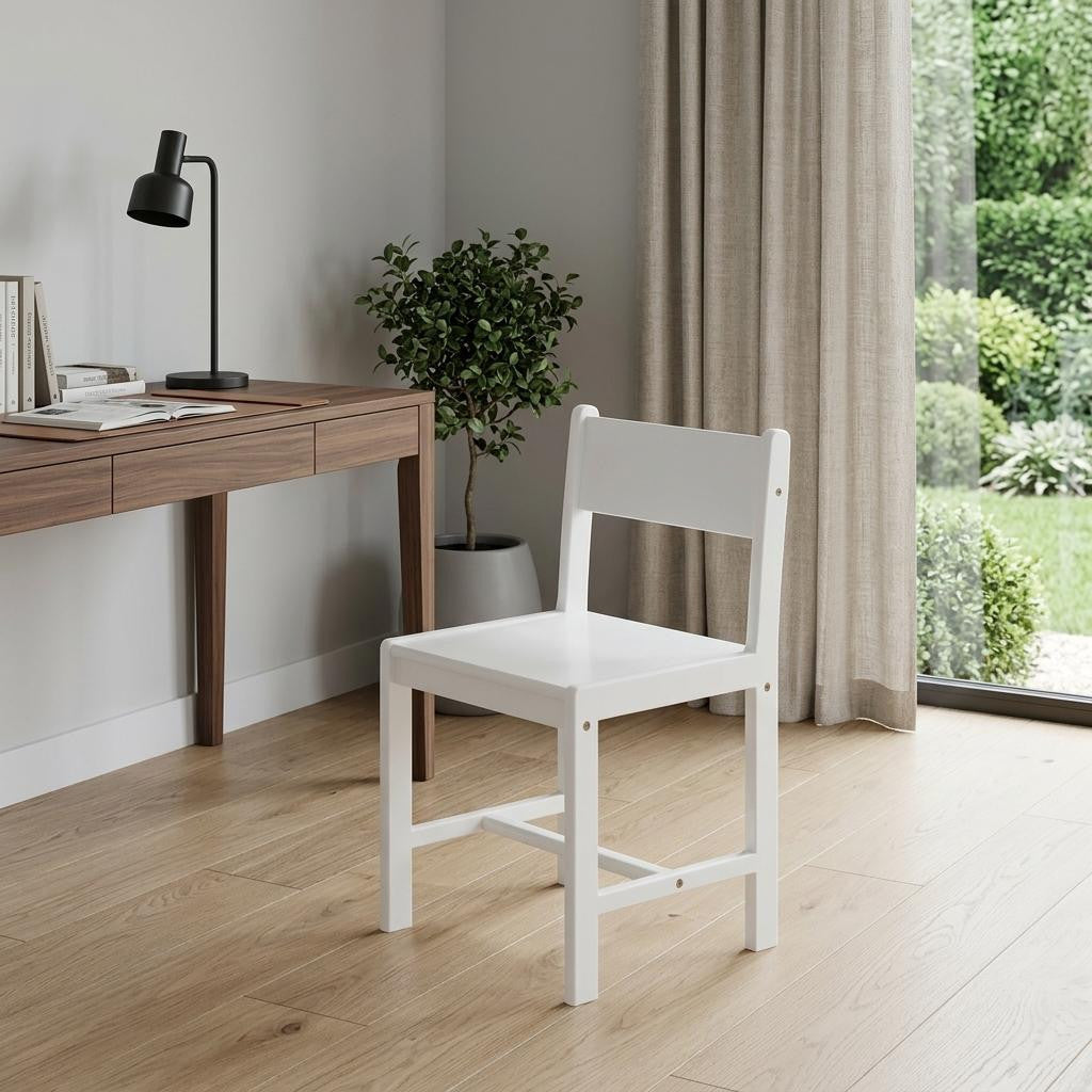 White Wood Stationary Desk Chair Homeroots Office