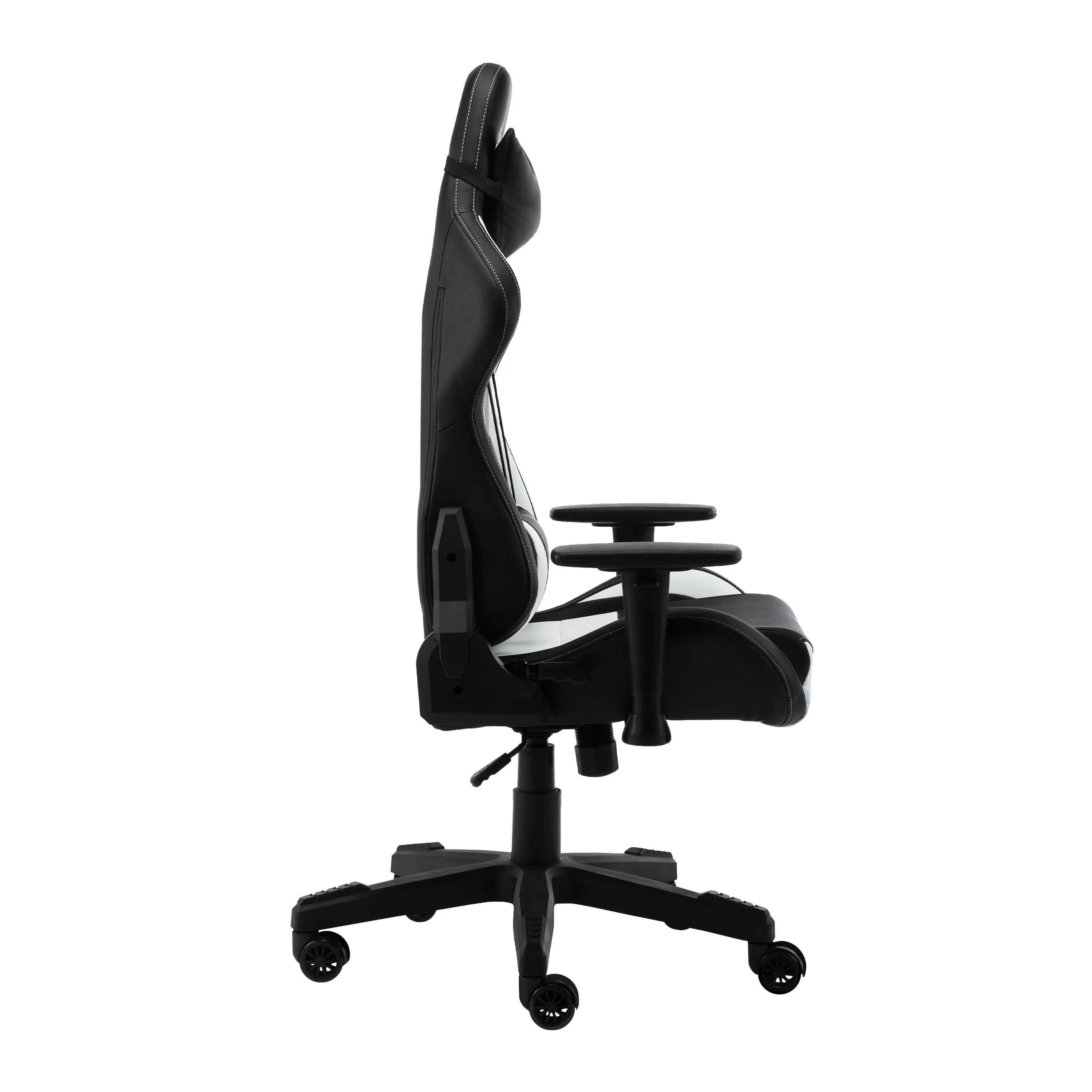 White and Black Adjustable Height Swivel Rolling Gaming Chair Homeroots Office