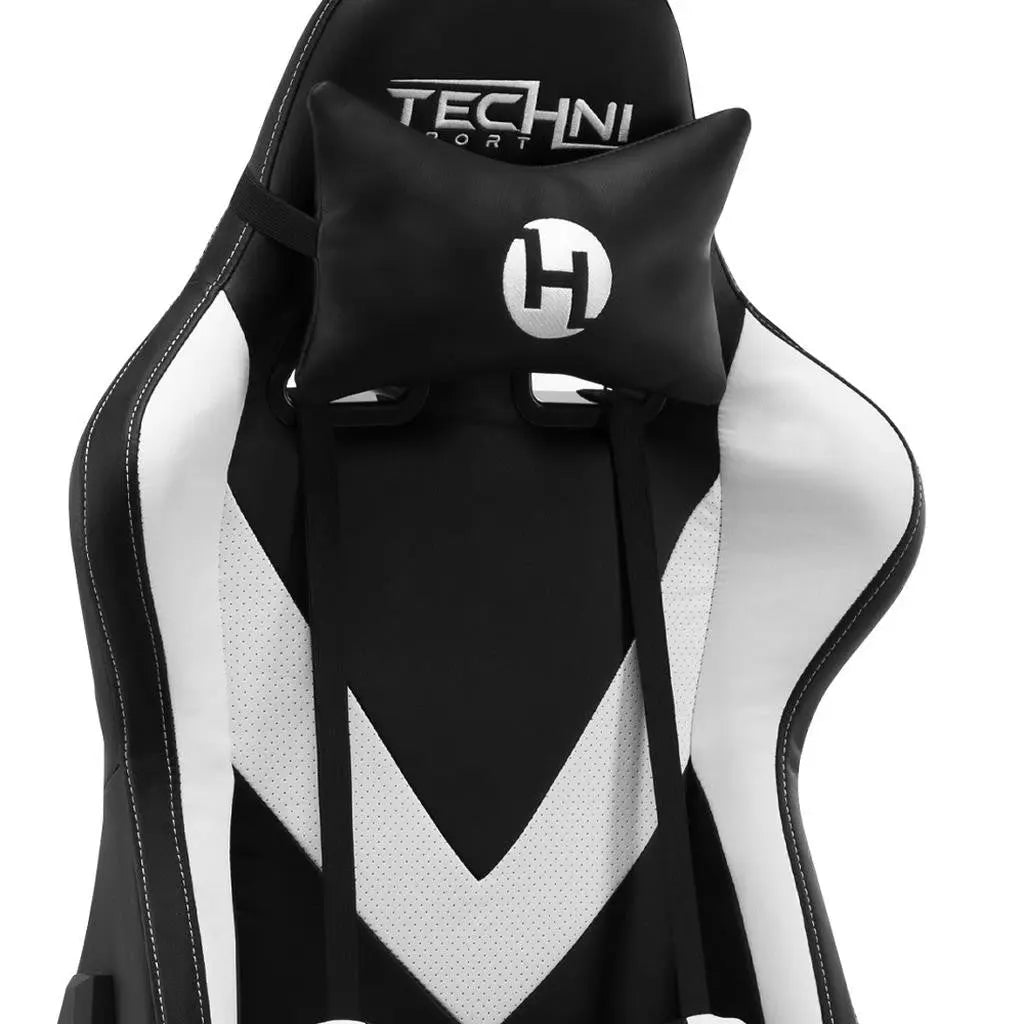 White and Black Adjustable Height Swivel Rolling Gaming Chair Homeroots Office