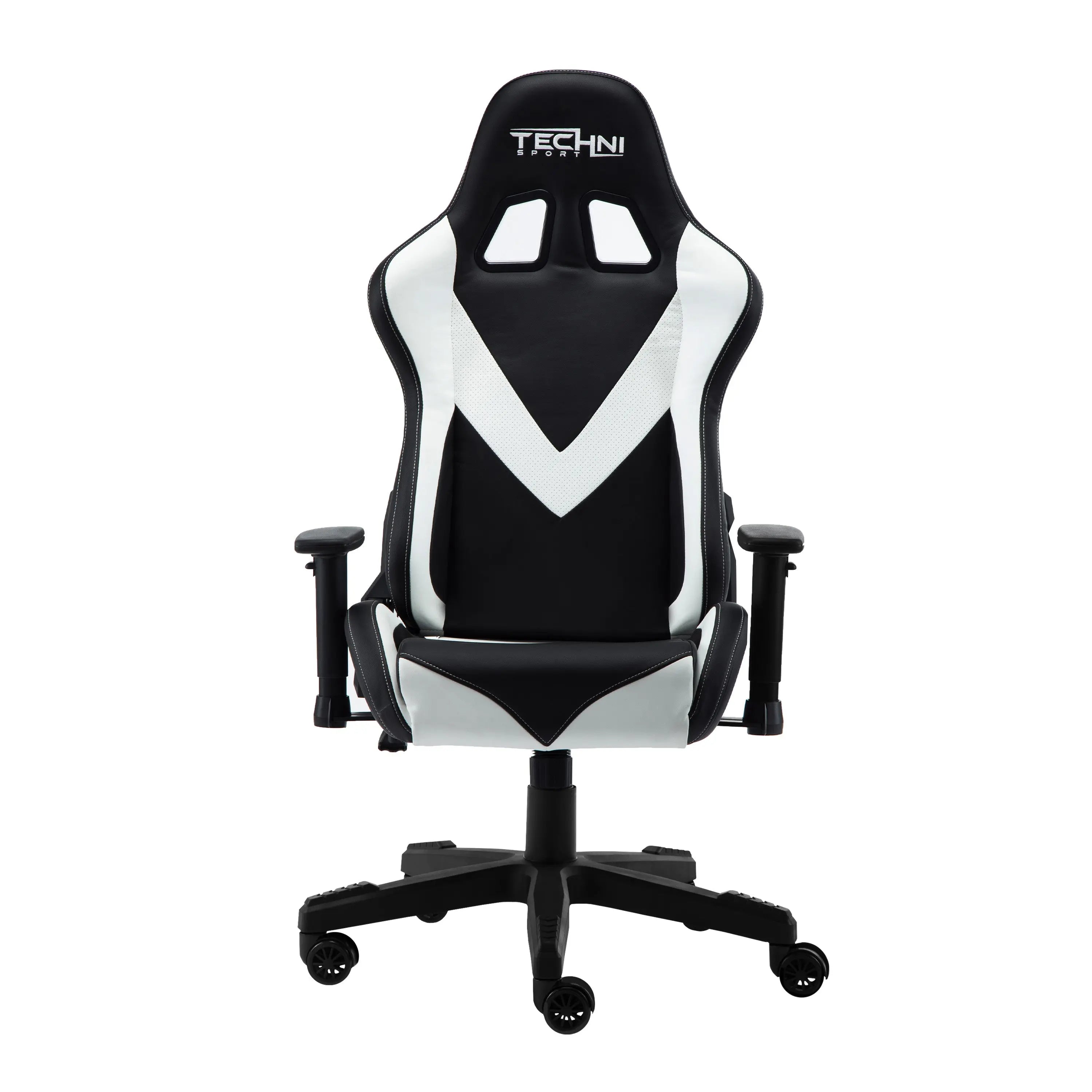 White and Black Adjustable Height Swivel Rolling Gaming Chair Homeroots Office