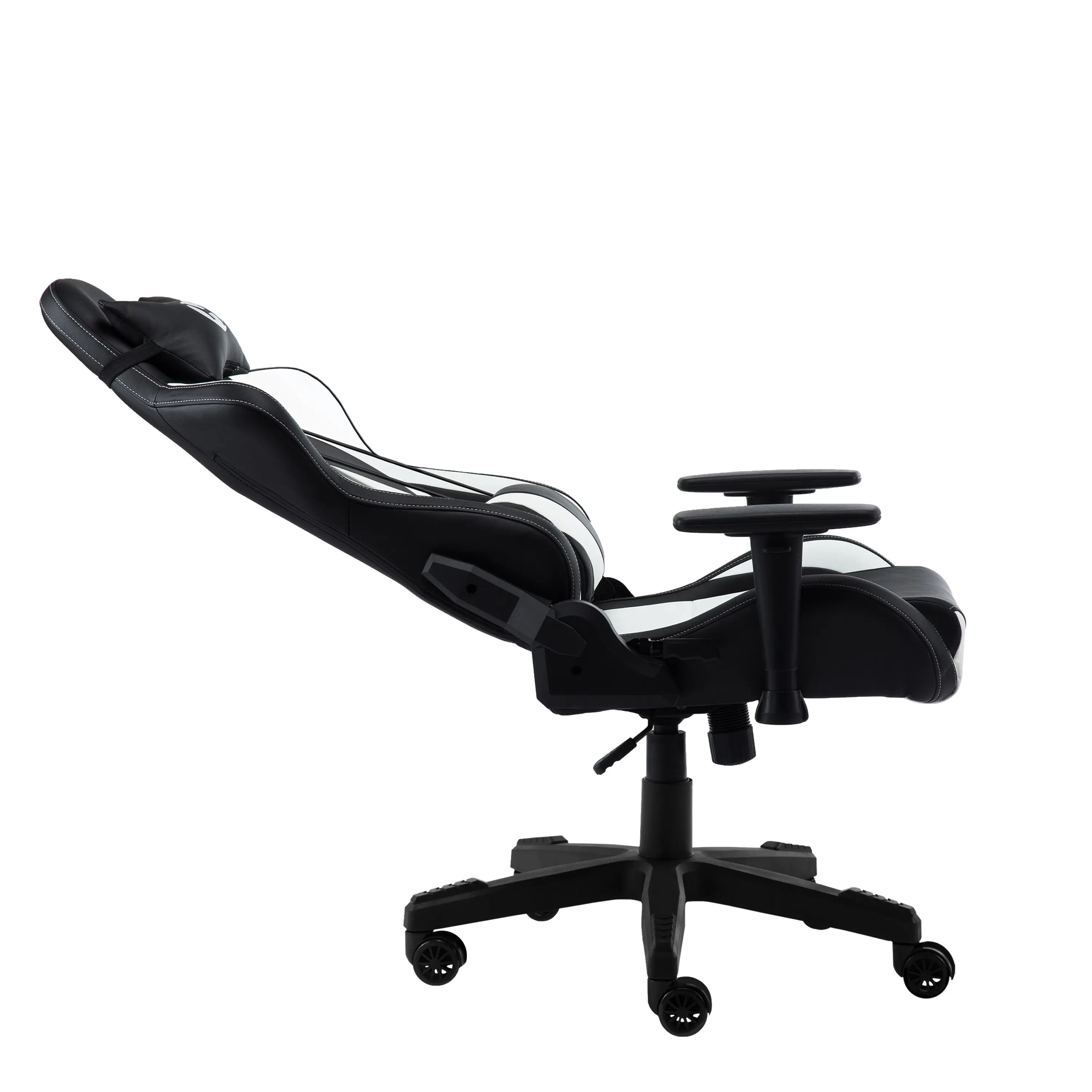 White and Black Adjustable Height Swivel Rolling Gaming Chair Homeroots Office