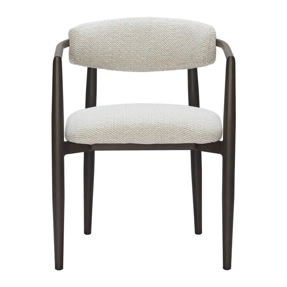 White and Black Open Back Dining Arm Chair Homeroots Kitchen & Dining
