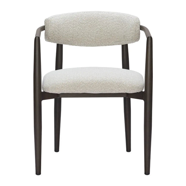 White and Black Open Back Dining Arm Chair Homeroots Kitchen & Dining