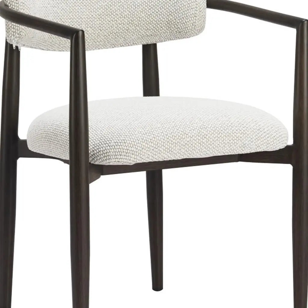 White and Black Open Back Dining Arm Chair Homeroots Kitchen & Dining
