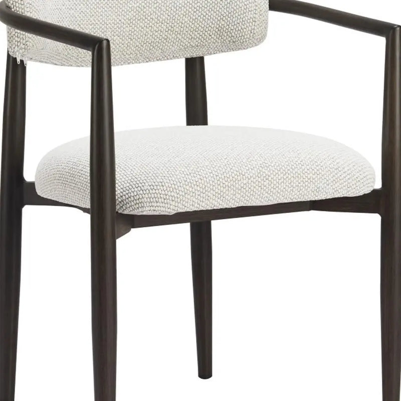 White and Black Open Back Dining Arm Chair Homeroots Kitchen & Dining