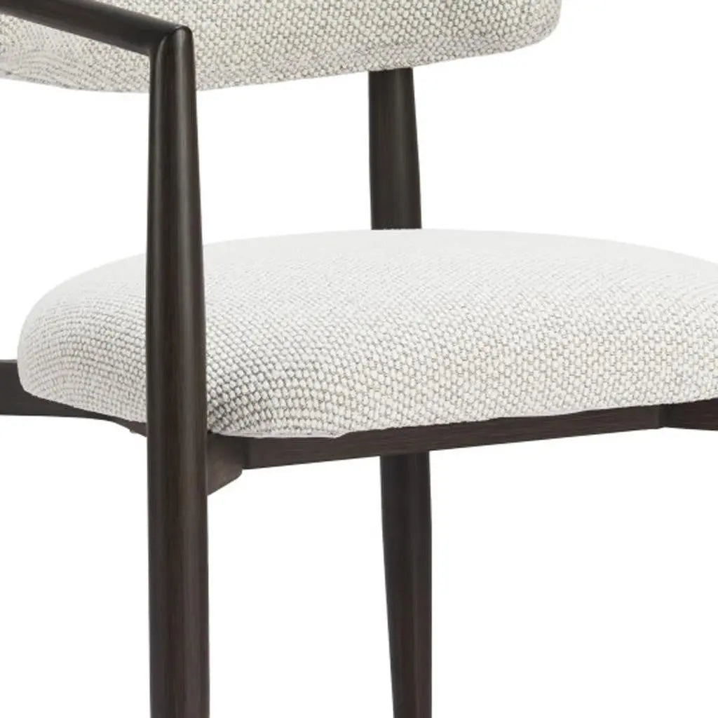 White and Black Open Back Dining Arm Chair Homeroots Kitchen & Dining