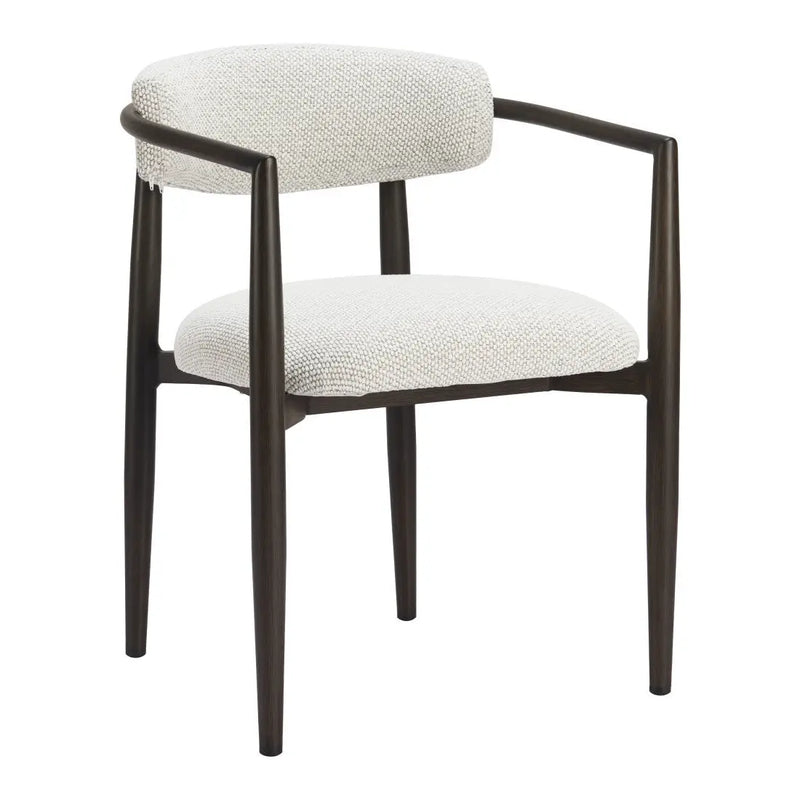 White and Black Open Back Dining Arm Chair Homeroots Kitchen & Dining