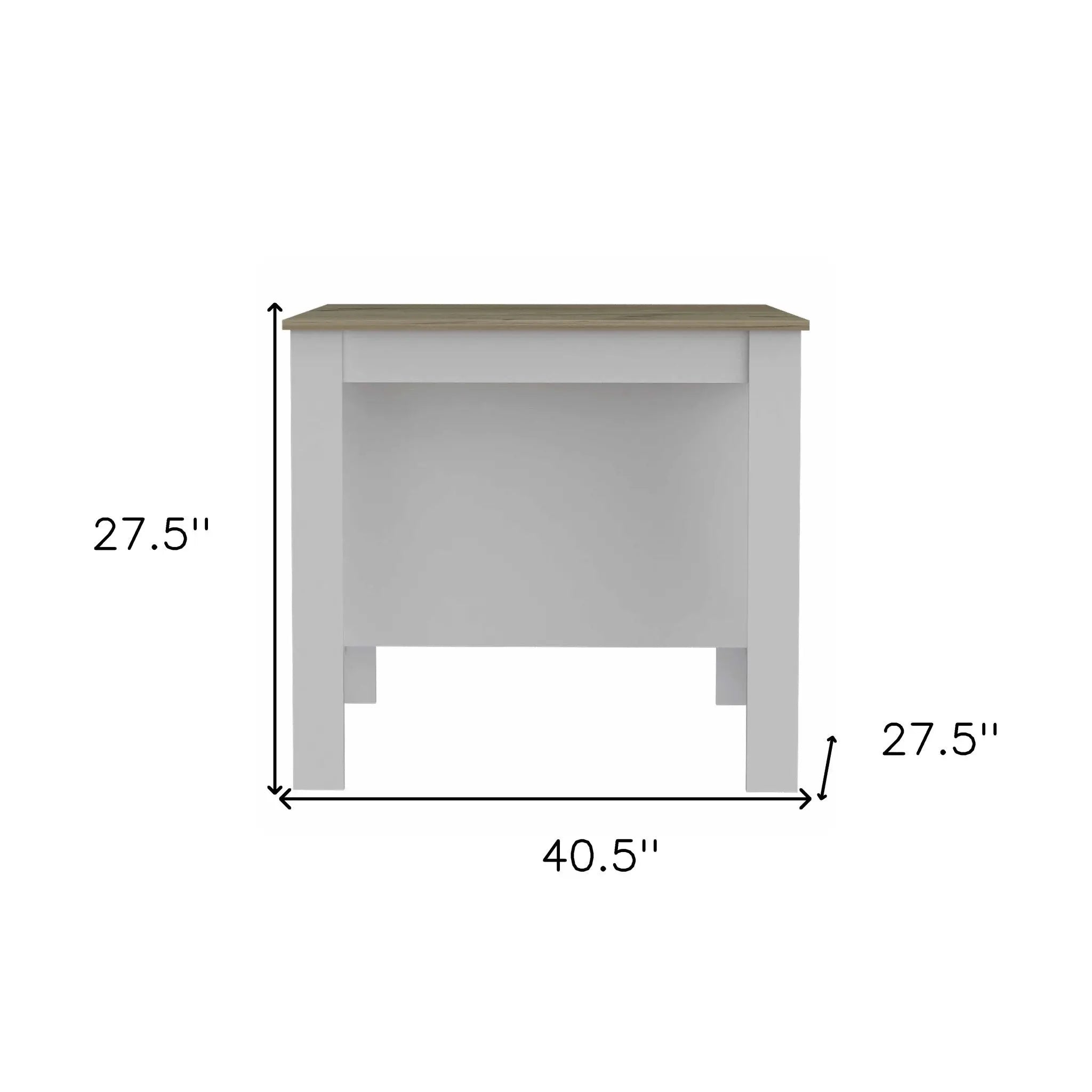 White and Brown 41" Kitchen Island With Storage Homeroots Kitchen & Dining