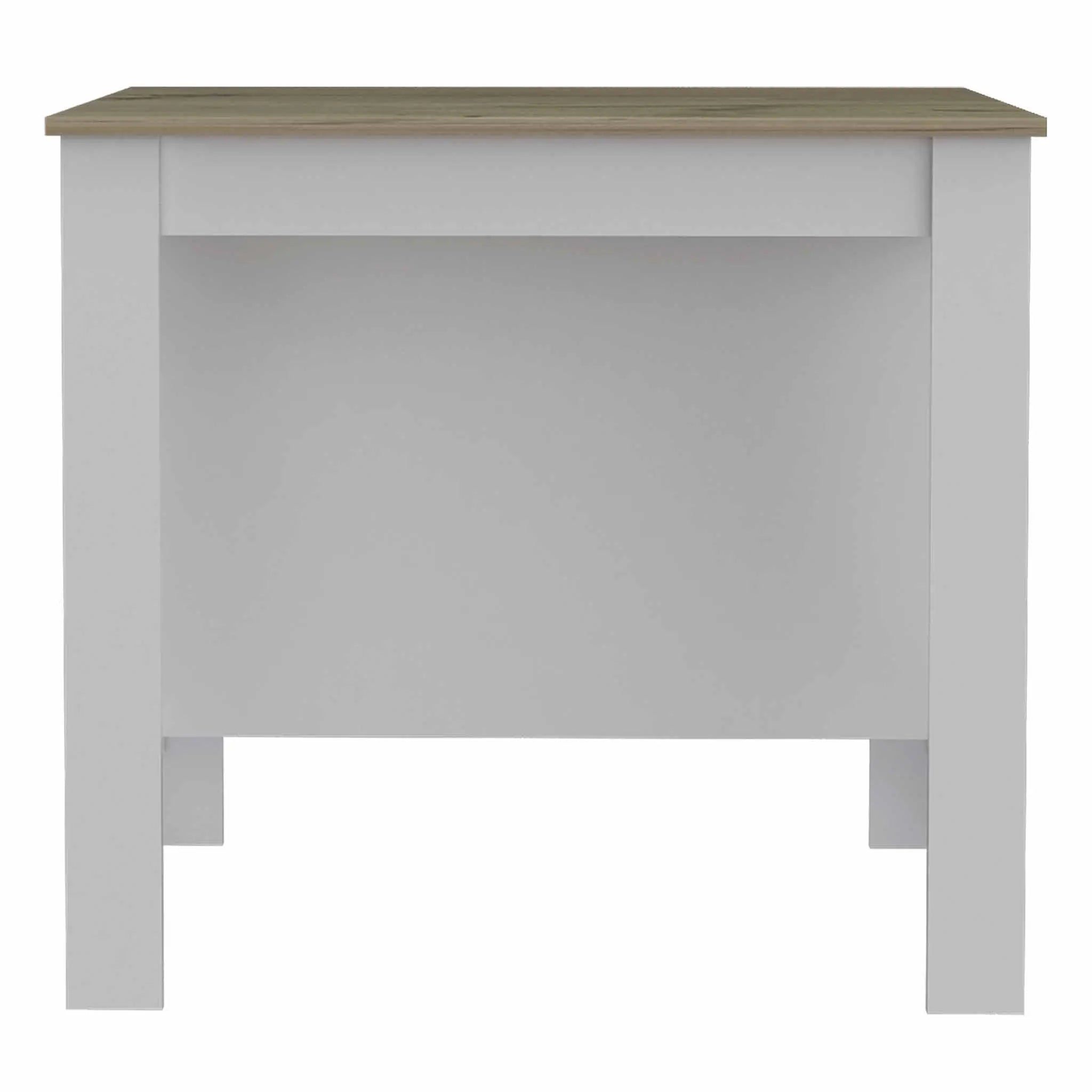 White and Brown 41" Kitchen Island With Storage Homeroots Kitchen & Dining