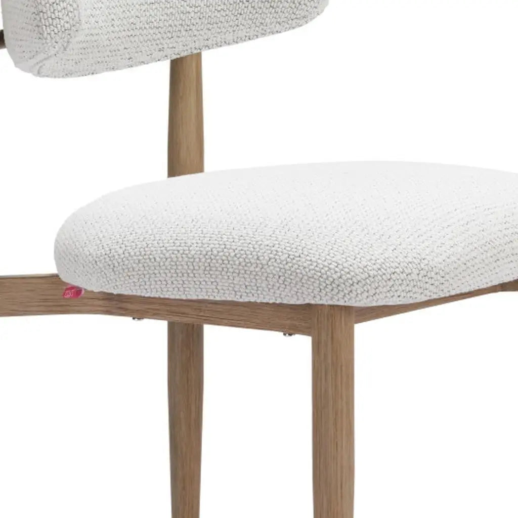White and Brown Olefin And Aluminum Partially Open Back Dining Side Chair - GreatEagleInc