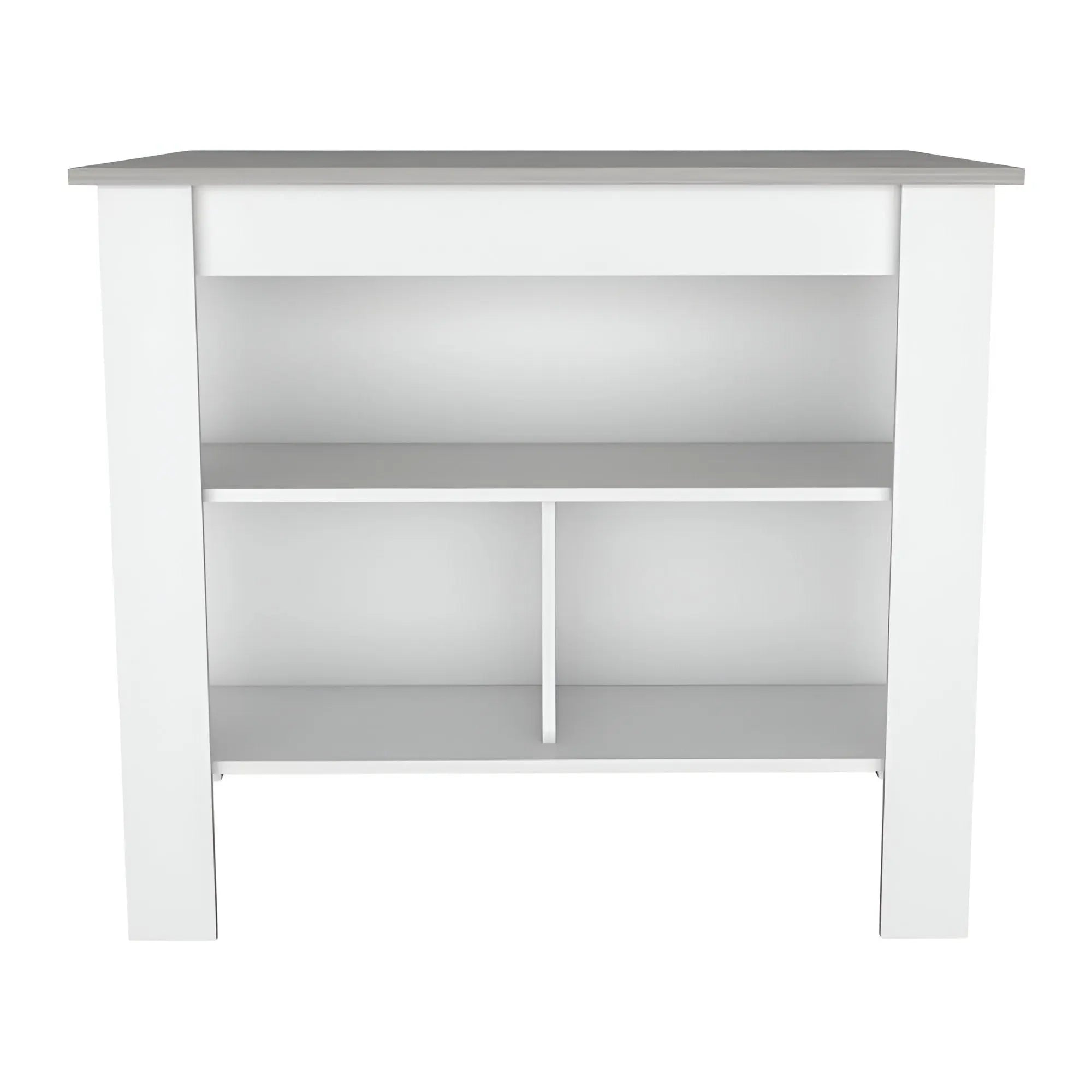 White and Gray 41" Kitchen Island With Storage Homeroots Kitchen & Dining