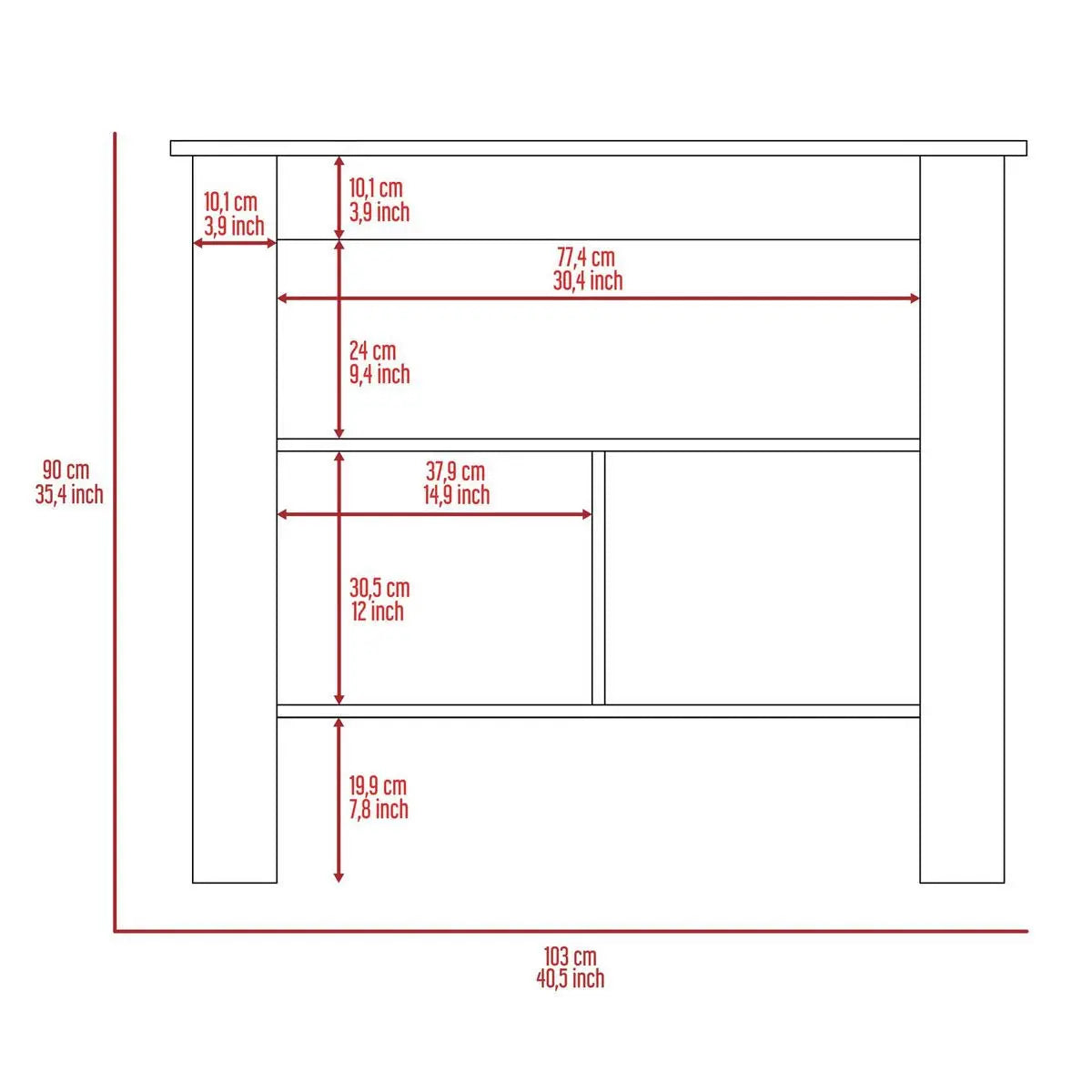 White and Gray 41" Kitchen Island With Storage Homeroots Kitchen & Dining