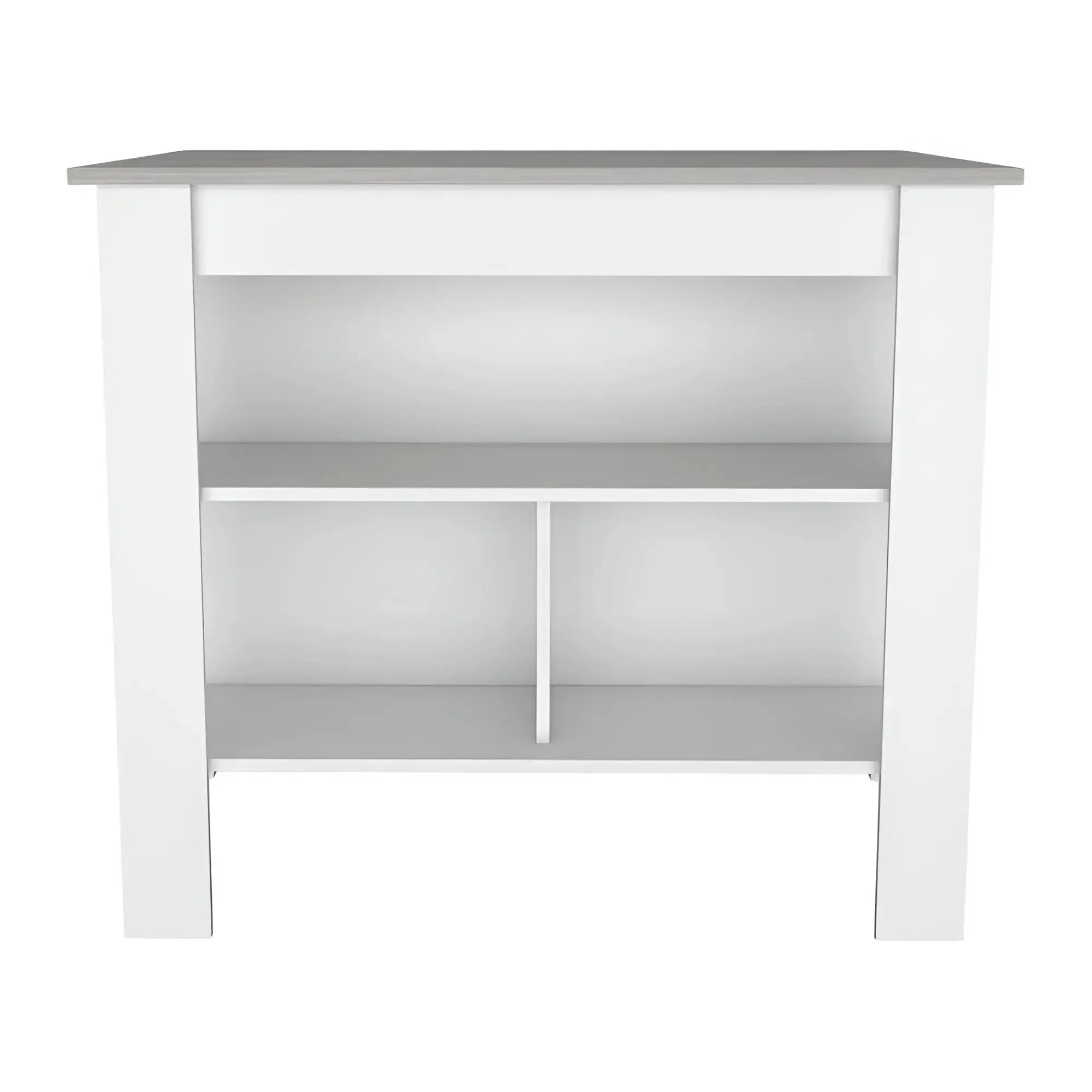 White and Gray 41" Kitchen Island With Storage Homeroots Kitchen & Dining