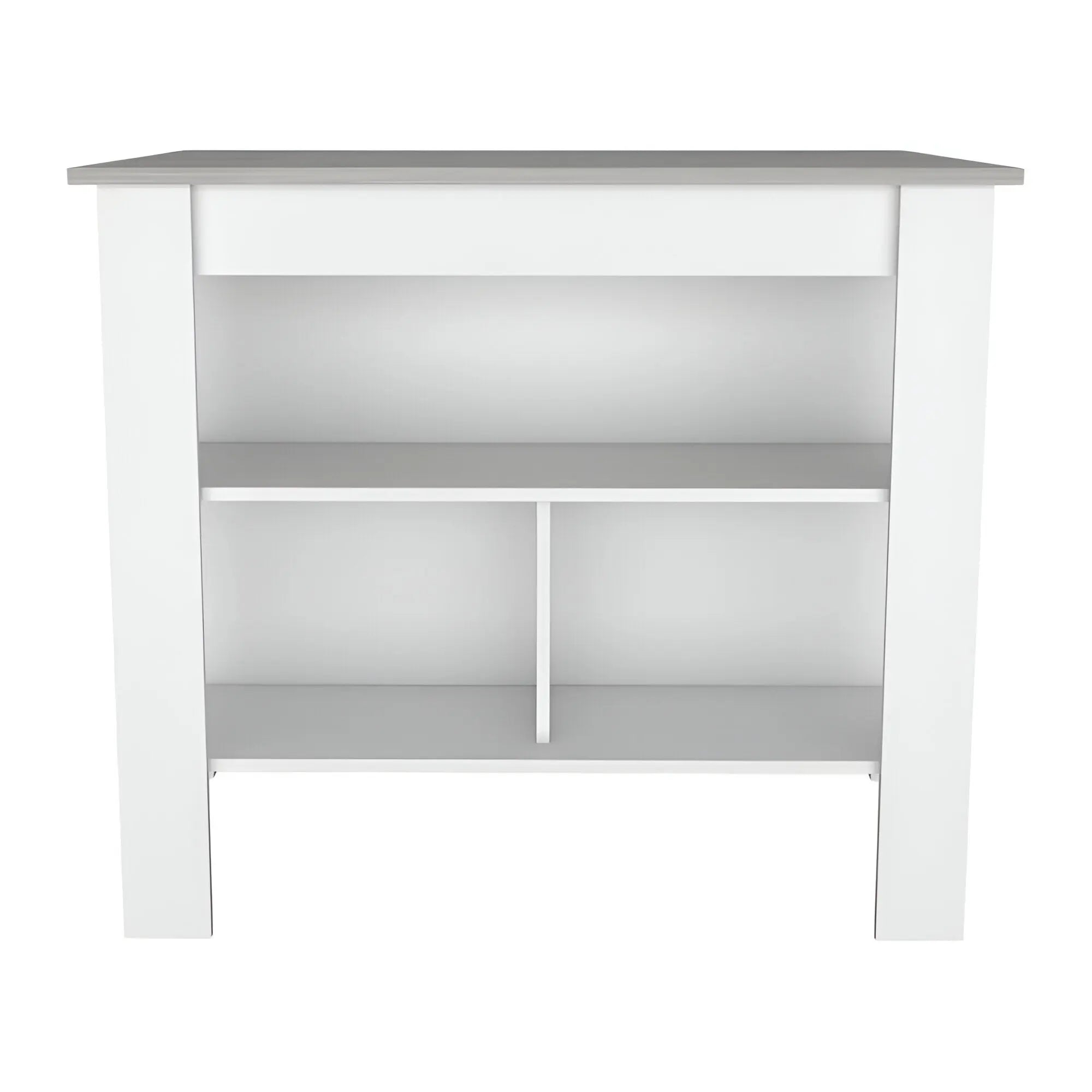 White and Gray 41" Kitchen Island With Storage Homeroots Kitchen & Dining