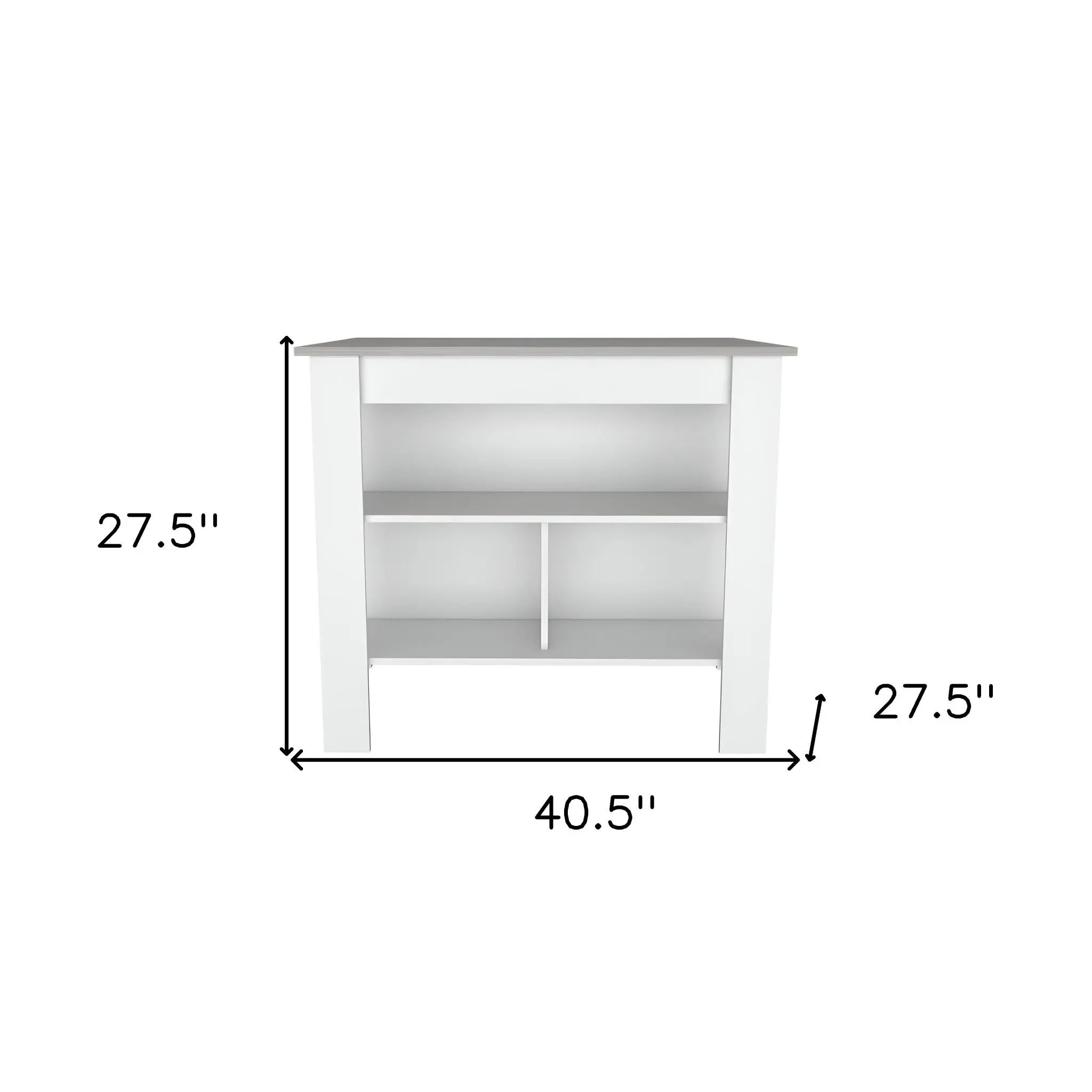 White and Gray 41" Kitchen Island With Storage Homeroots Kitchen & Dining