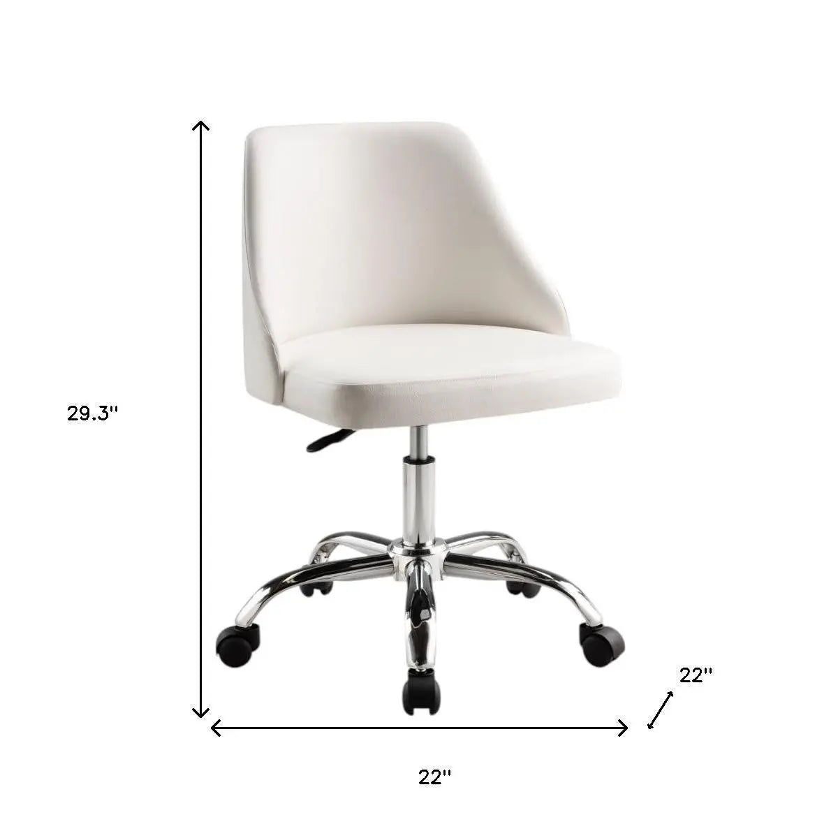White and Silver Faux Leather Adjustable Height Swivel Rolling Office Chair Homeroots Office