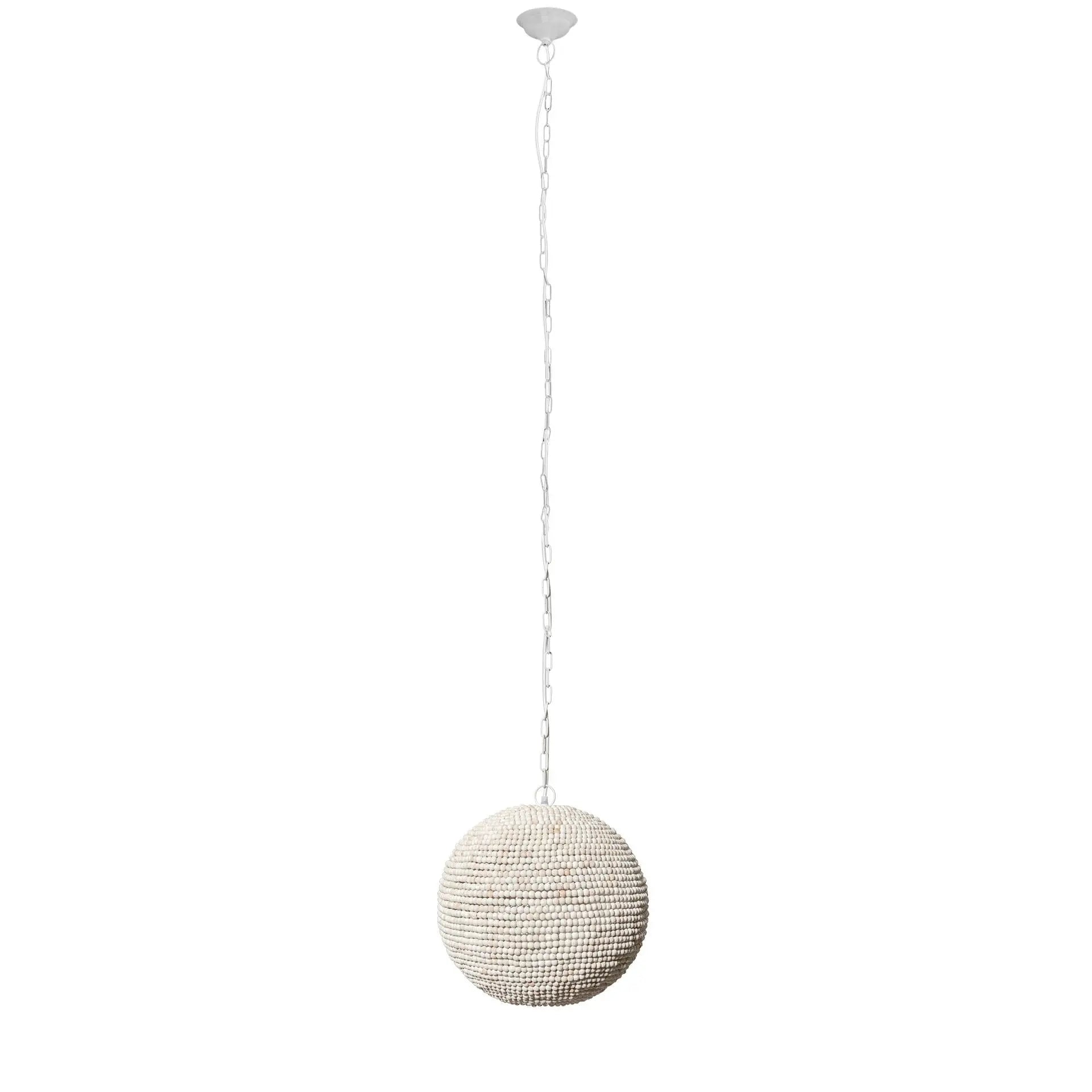 Whitewash Beaded Ball Hanging Light Homeroots Lighting