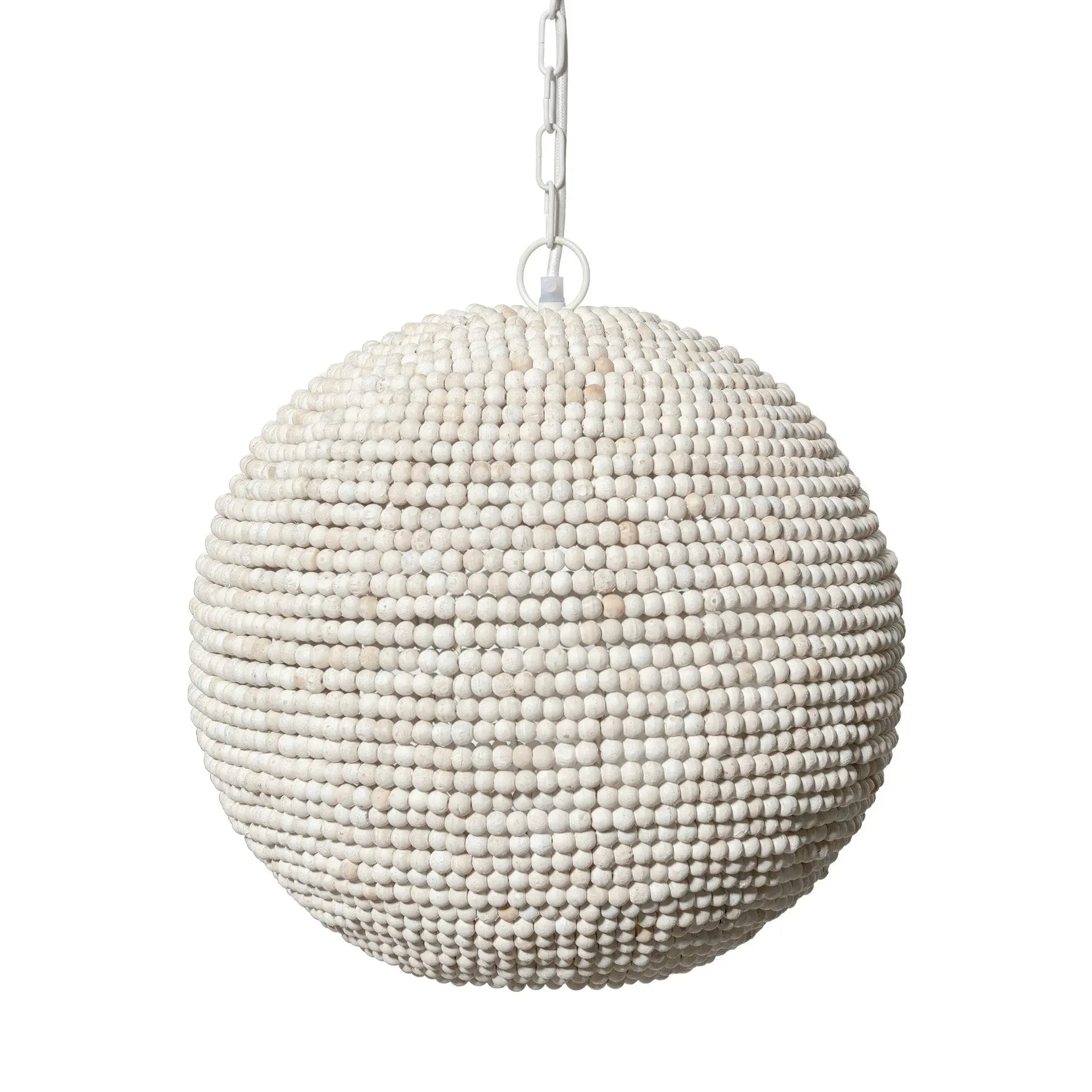 Whitewash Beaded Ball Hanging Light Homeroots Lighting