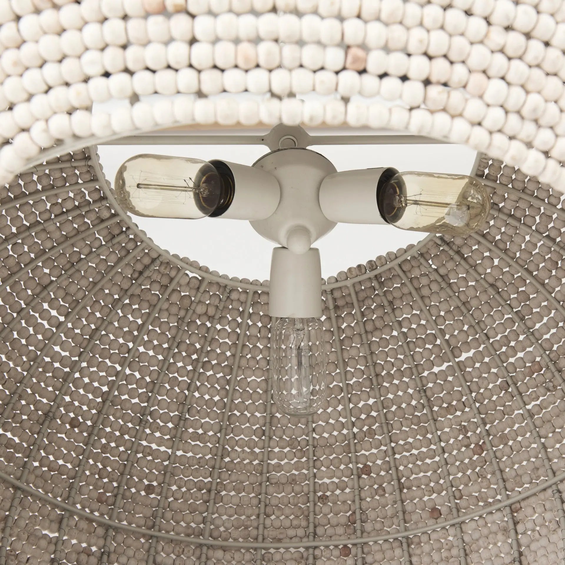 Whitewash Beaded Hanging Chandelier Homeroots Lighting